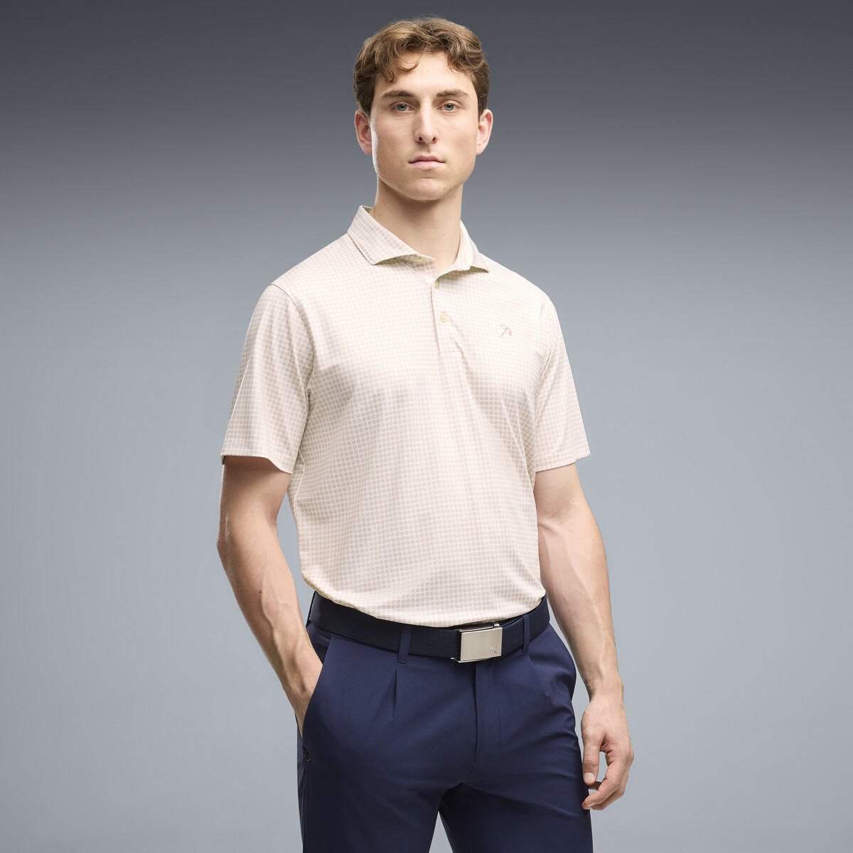 PUMA x ARNOLD PALMER MATTR Geo Polo Men in Alpine Snow/Rose Glow, XL