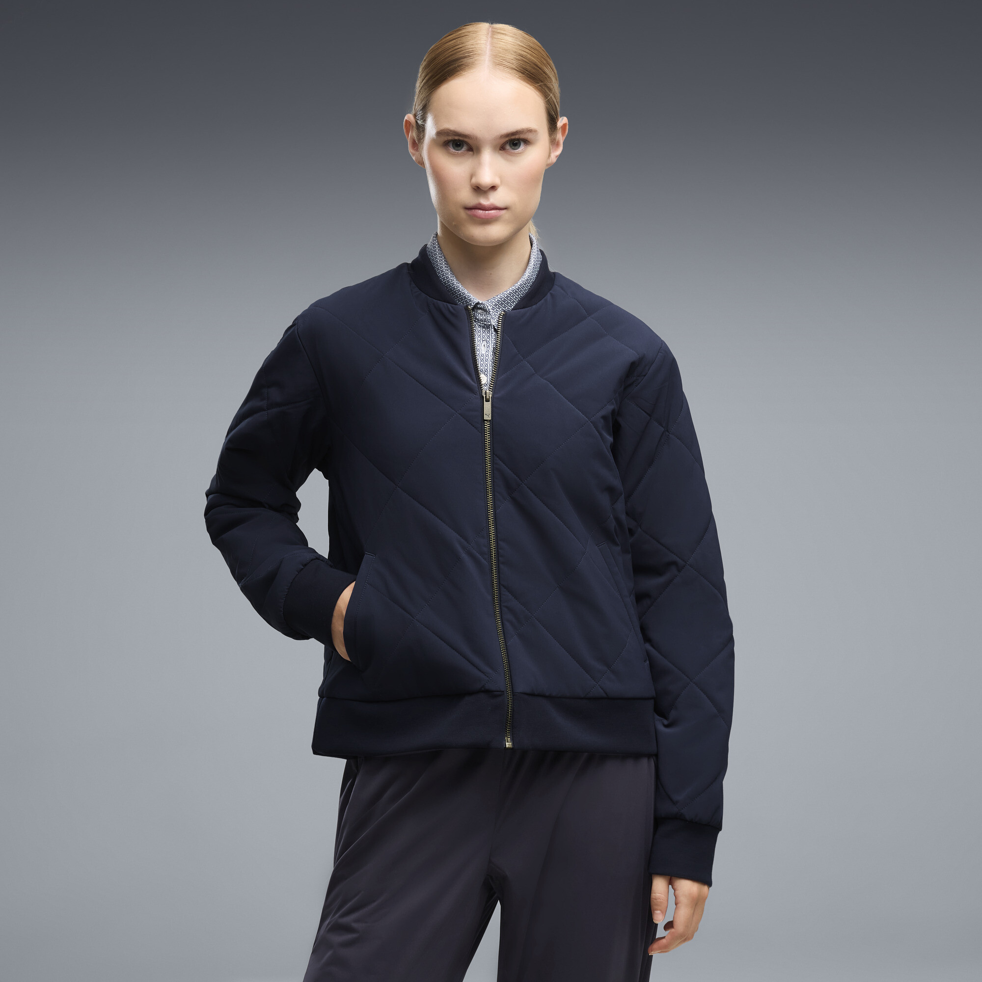 PUMA Wattierte Golf-Steppjacke Damen, Kleidung, Blau, M
