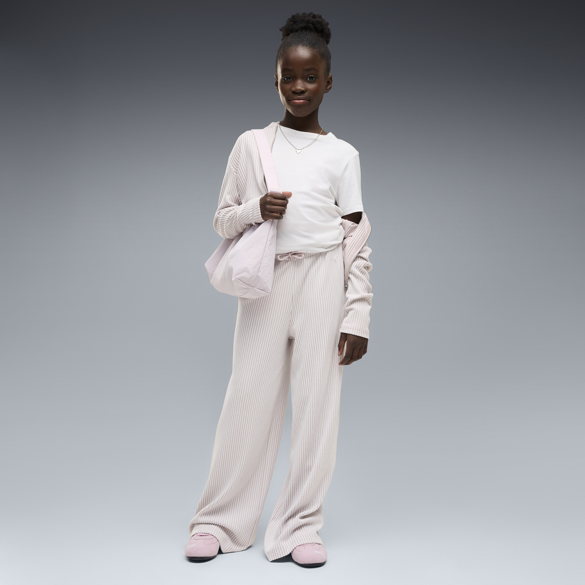PUMA Pantalon large au toucher doux Essentials Enfant et Adolescent, Accessoires, Rose, 13-14Y