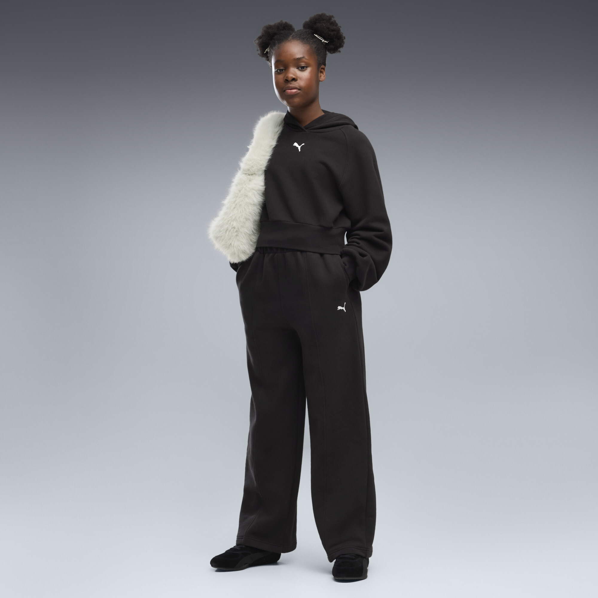 PUMA Pantalon décontracté piqué Essentials Enfant et Adolescent, Accessoires, Blanc, 13-14Y