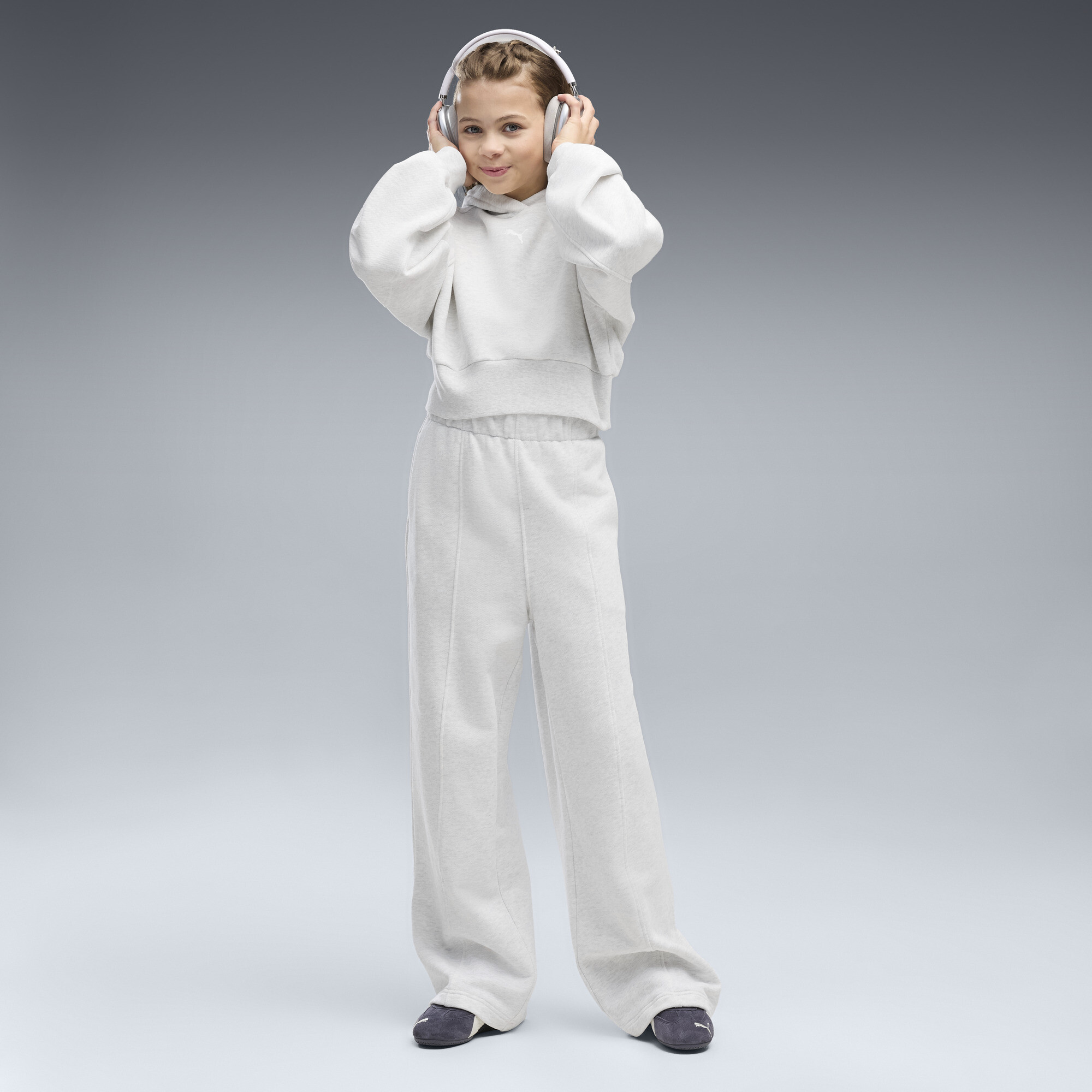 PUMA Młodzieżowe spodnie Essentials Relaxed Slouchy Pintuck, Akcesoria, Biały, 13-14Y