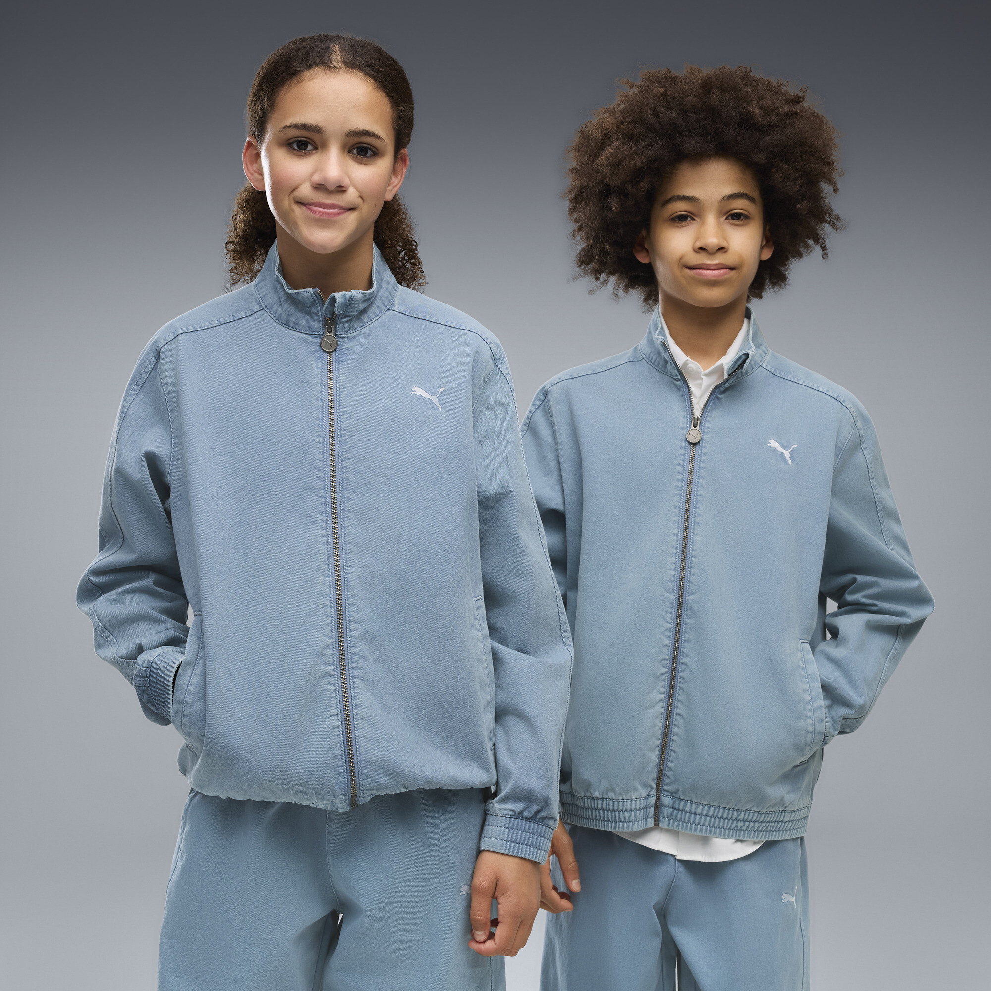 PUMA T7 Relaxed Washed Twill Full-Zip Jacke Teenager, Kleidung, Blau, 15-16Y