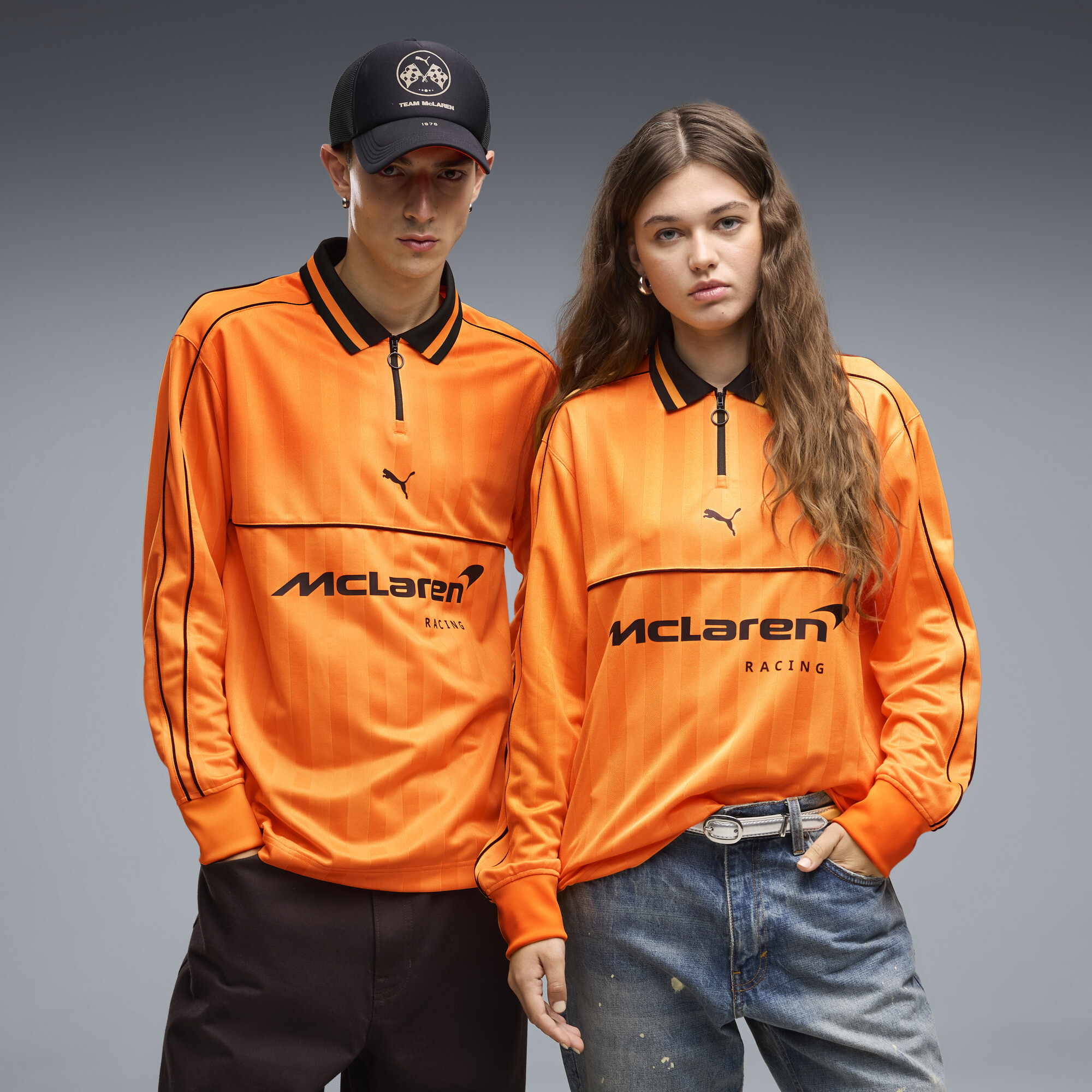 PUMA McLAREN RACING Long Sleeve Jersey in Orange, Size L