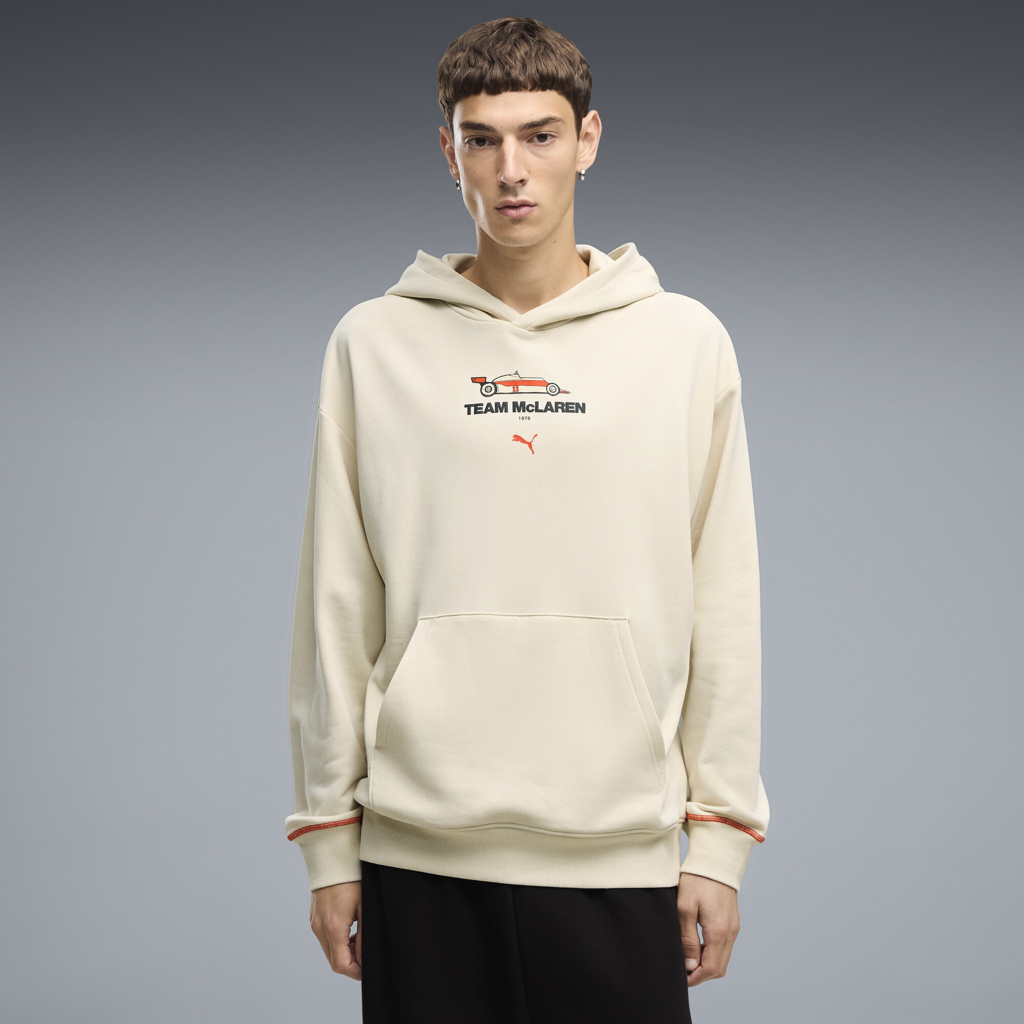 PUMA McLAREN RACING Men's Graphic Hoodie in White, Size XXL