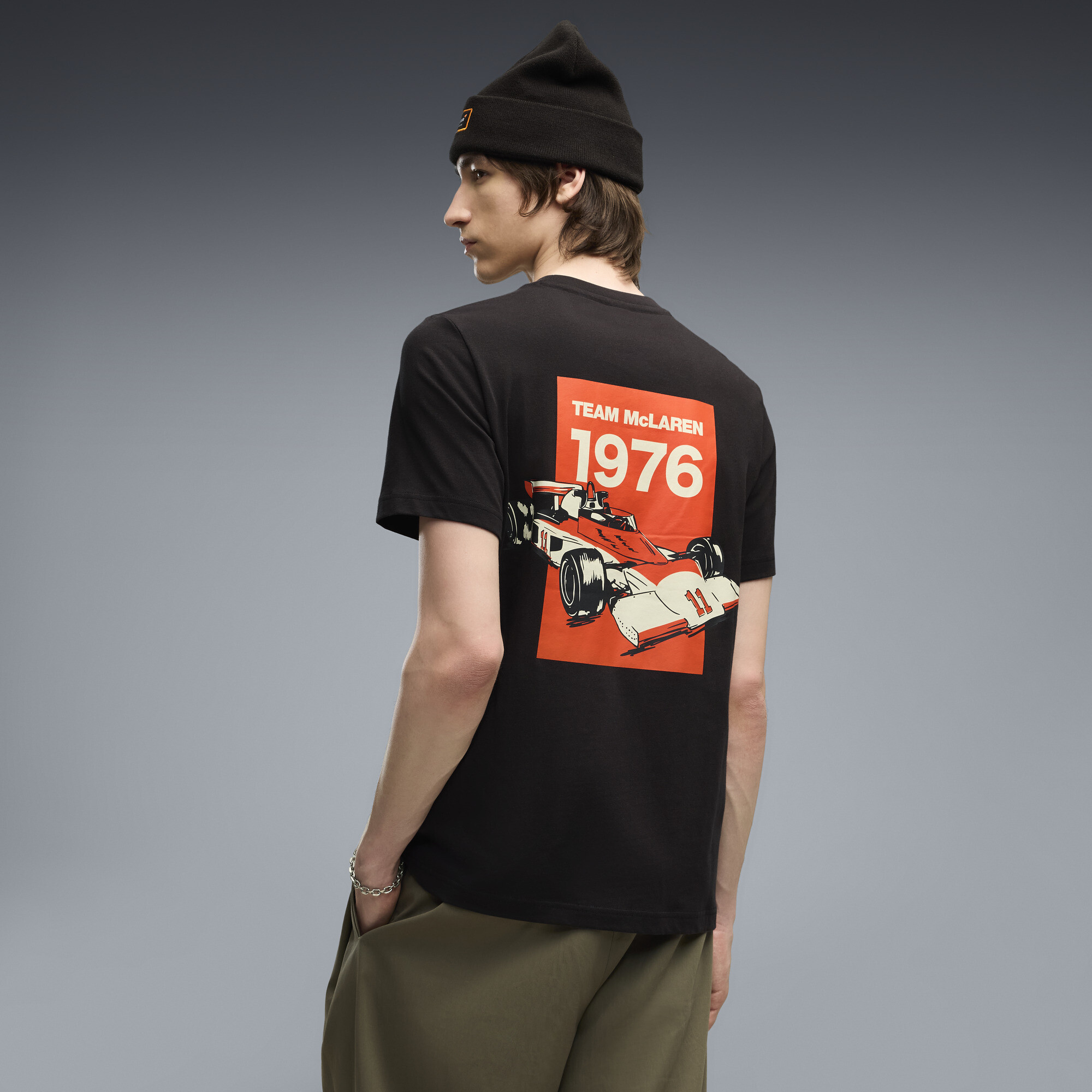 PUMA McLAREN RACING Men's Graphic T-Shirt in Black, Size M