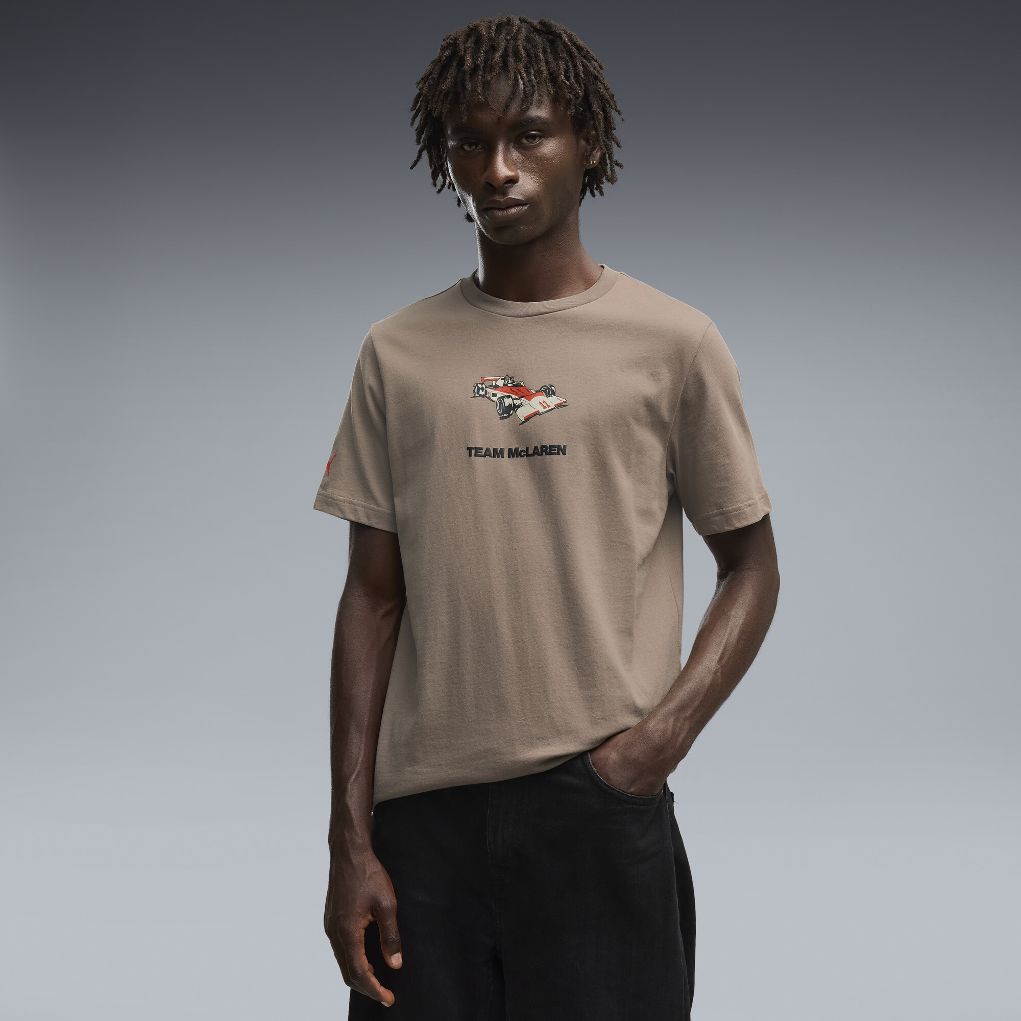 PUMA McLAREN RACING Men's Graphic T-Shirt in Beige, Size XXL