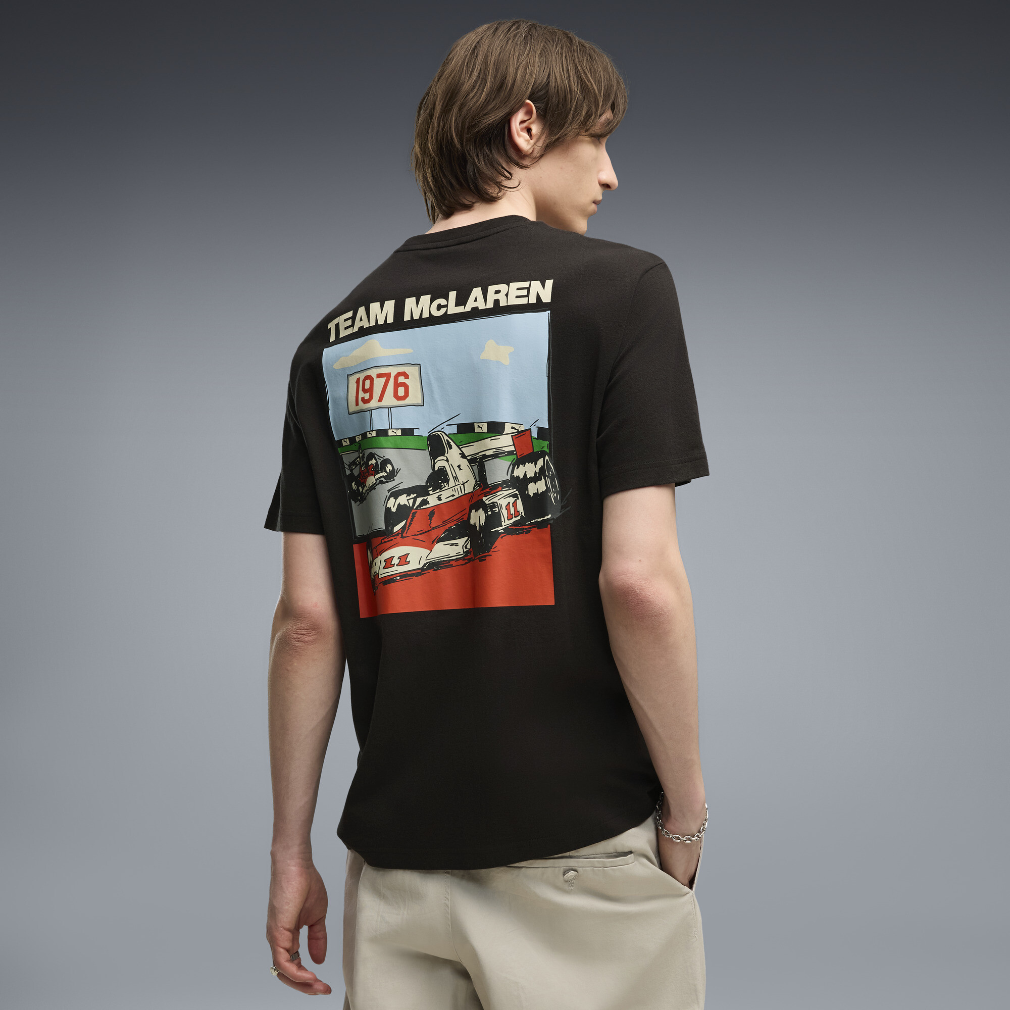 PUMA McLAREN RACING Men's Graphic T-Shirt in Black, Size L