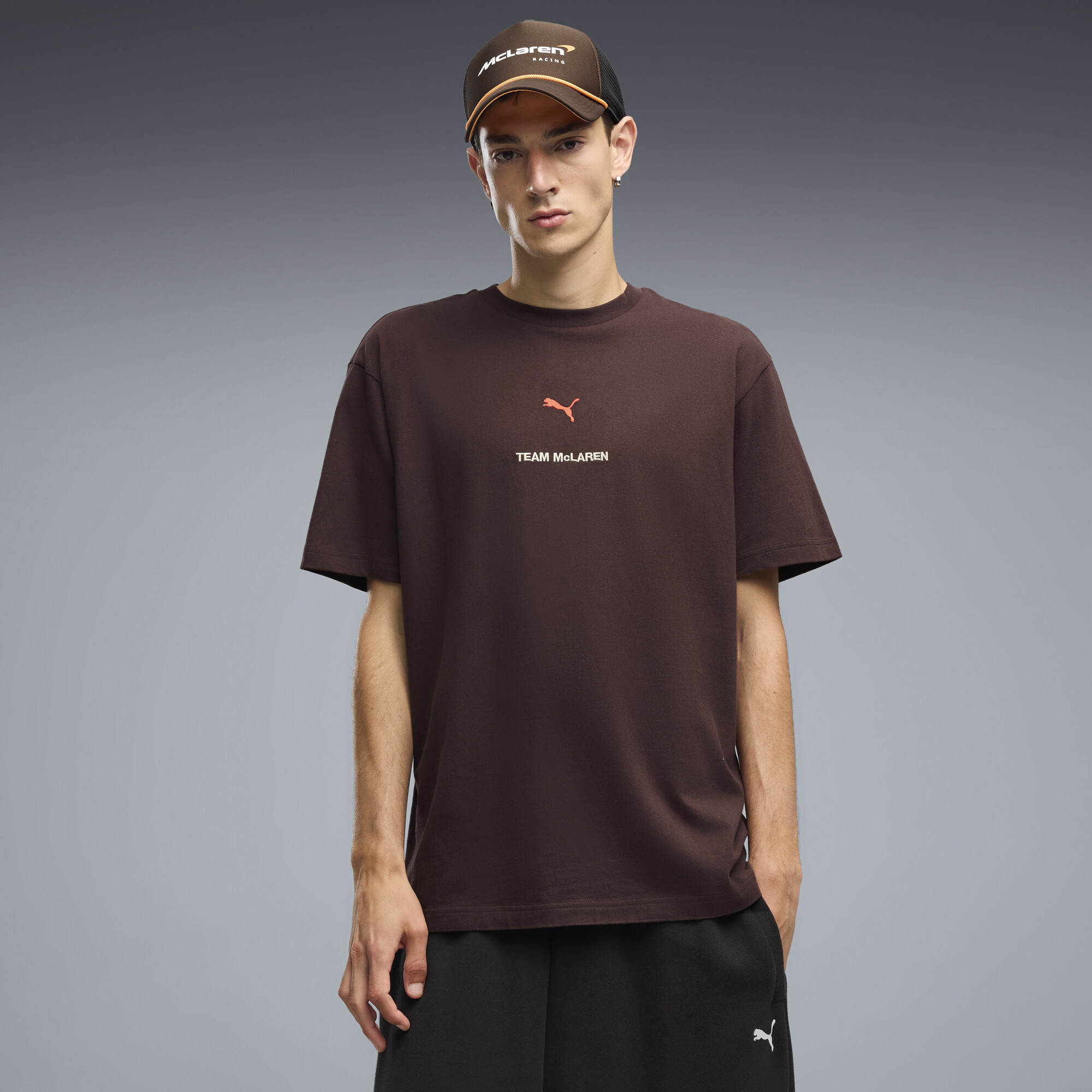 PUMA McLAREN RACING Men's Graphic T-Shirt in Brown, Size XXL