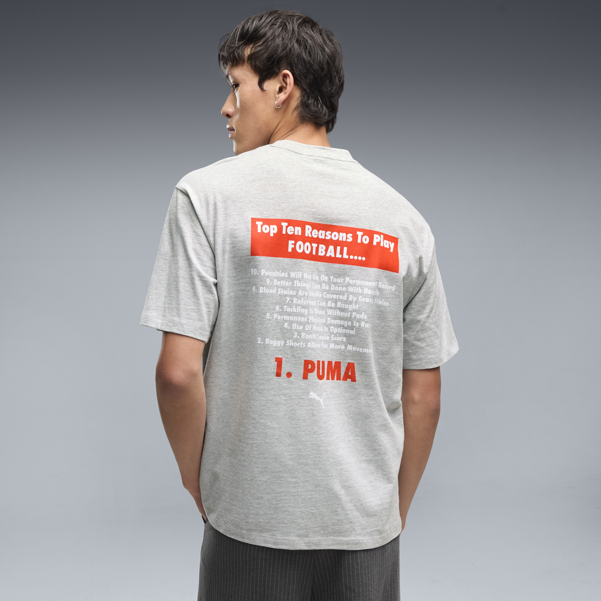 PUMA Męska koszulka piłkarska Graphic, Odzież, Szary, XXL