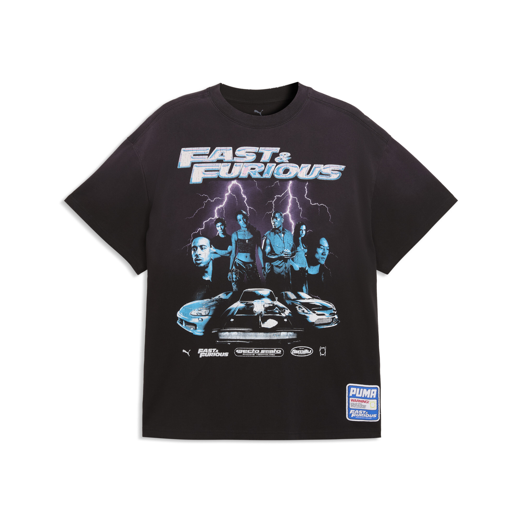 PUMA x FAST&FURIOUS relaxed basketbal-T-shirt voor Heren, Zwart/Wit, Maat XXL thumbnail 3