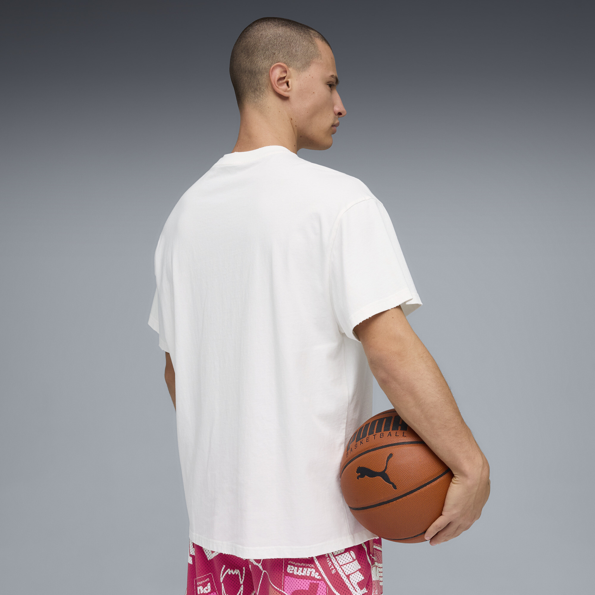 PUMA x FAST&FURIOUS relaxed basketbal-T-shirt voor Heren, Wit, Maat XXL thumbnail 3