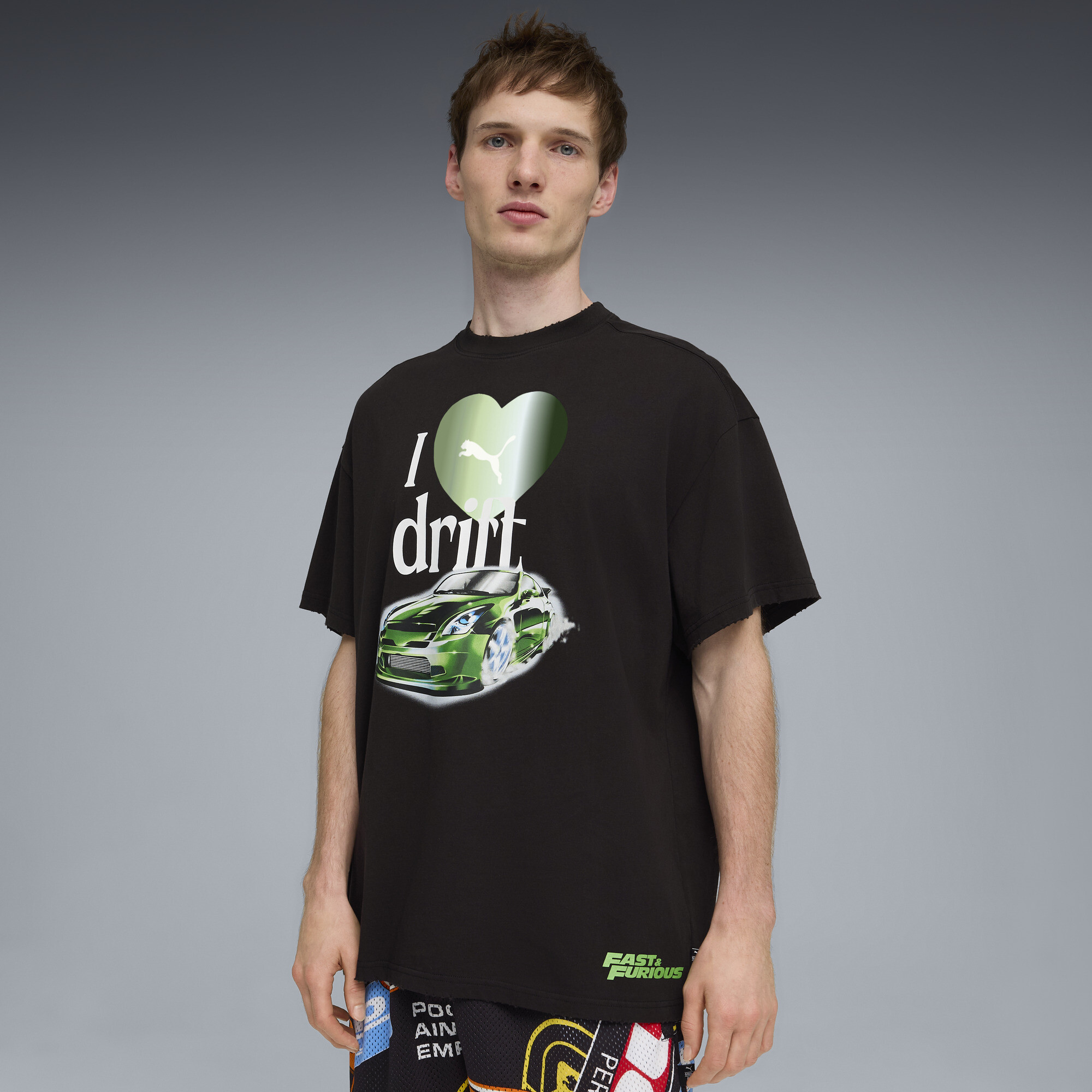 PUMA x FAST&FURIOUS relaxed basketbal-T-shirt voor Heren, Zwart, Maat M thumbnail 4