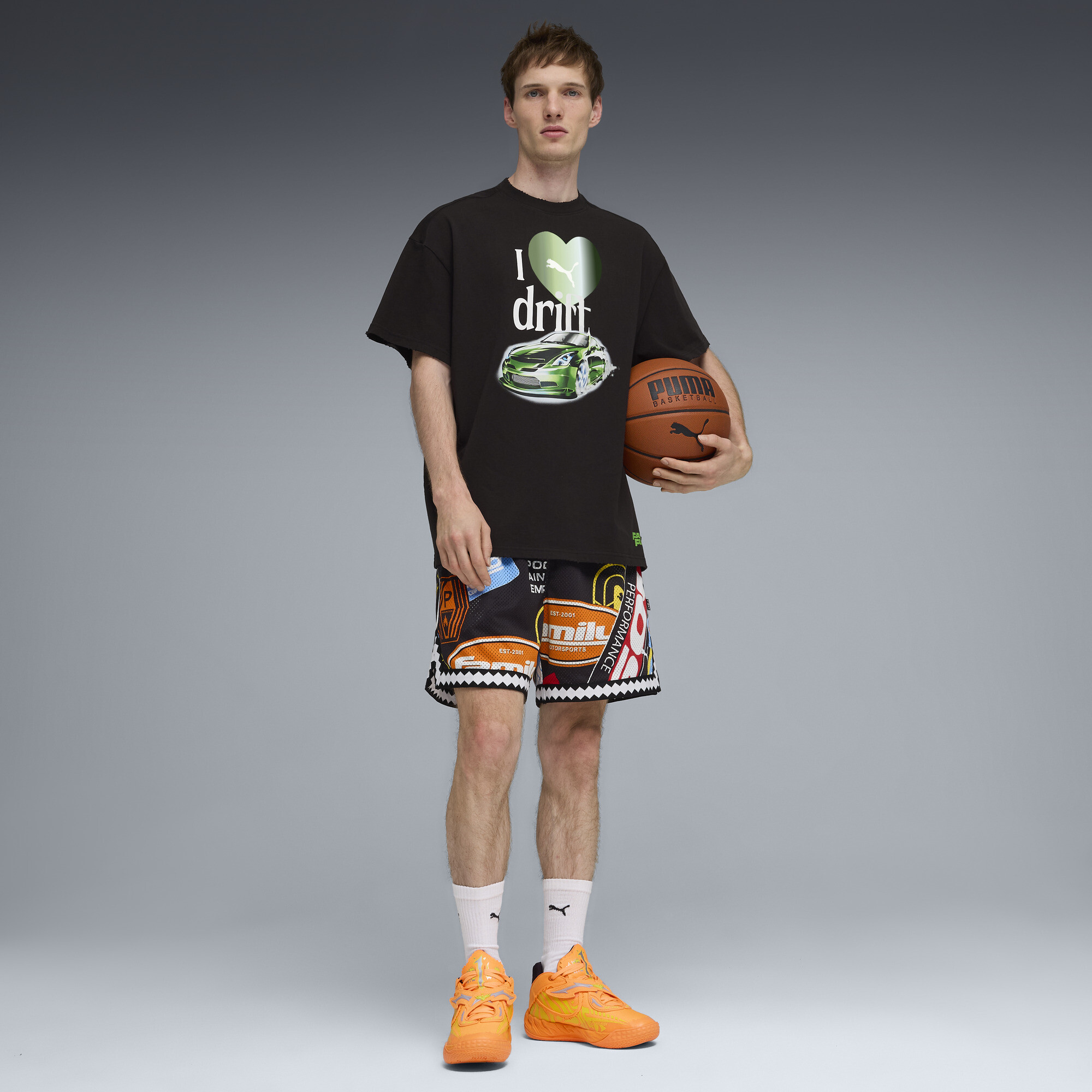 PUMA x FAST&FURIOUS relaxed basketbal-T-shirt voor Heren, Zwart, Maat M thumbnail 2