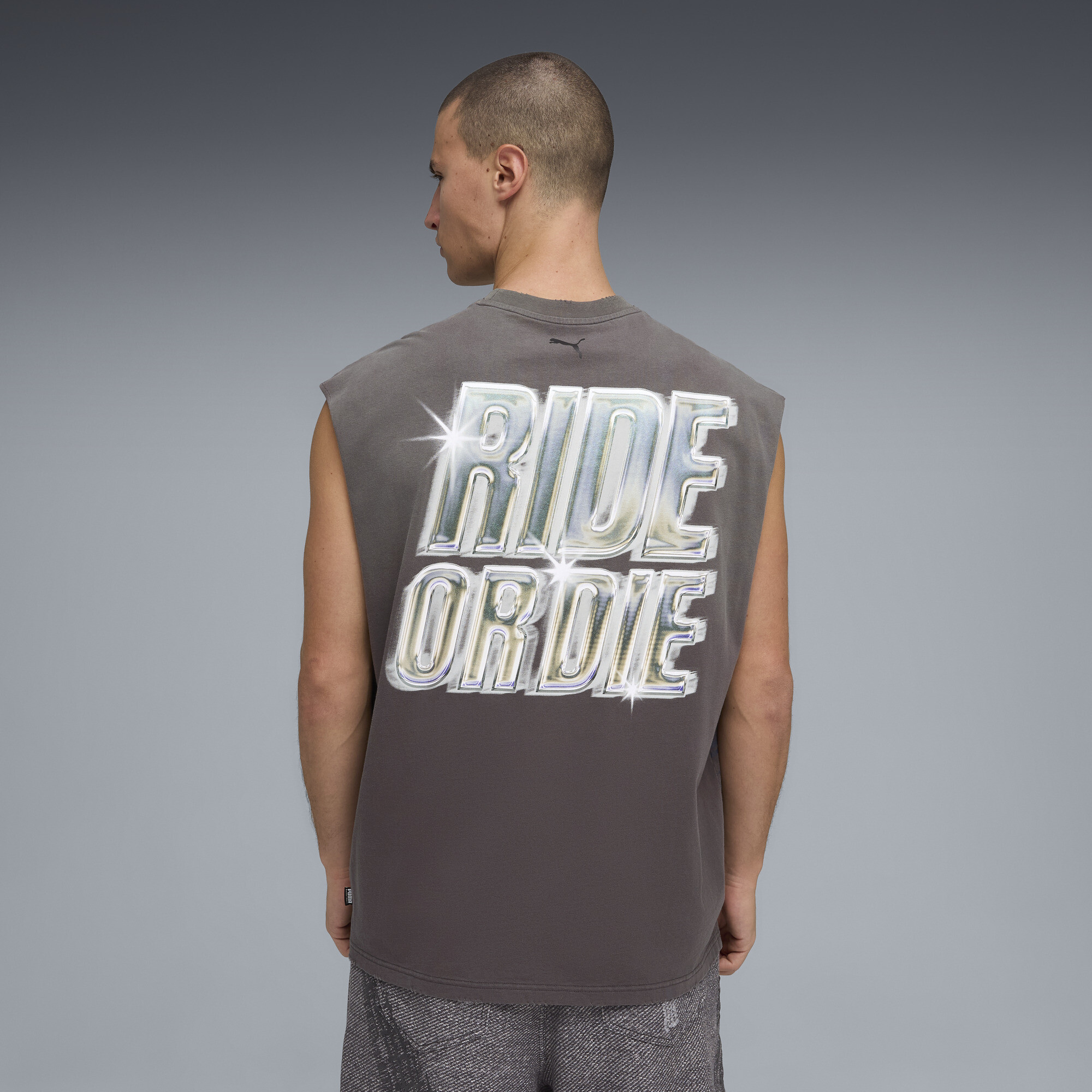 PUMA x FAST&FURIOUS relaxed afgeknipt T-shirt voor Heren, Grijs, Maat 3XL thumbnail 3