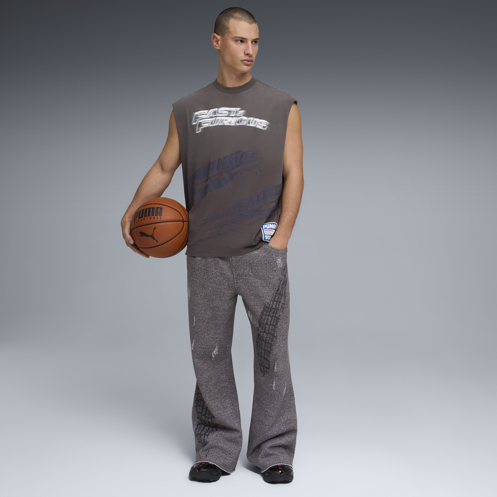 PUMA x FAST&FURIOUS relaxed afgeknipt T-shirt voor Heren, Grijs, Maat 3XL thumbnail 2
