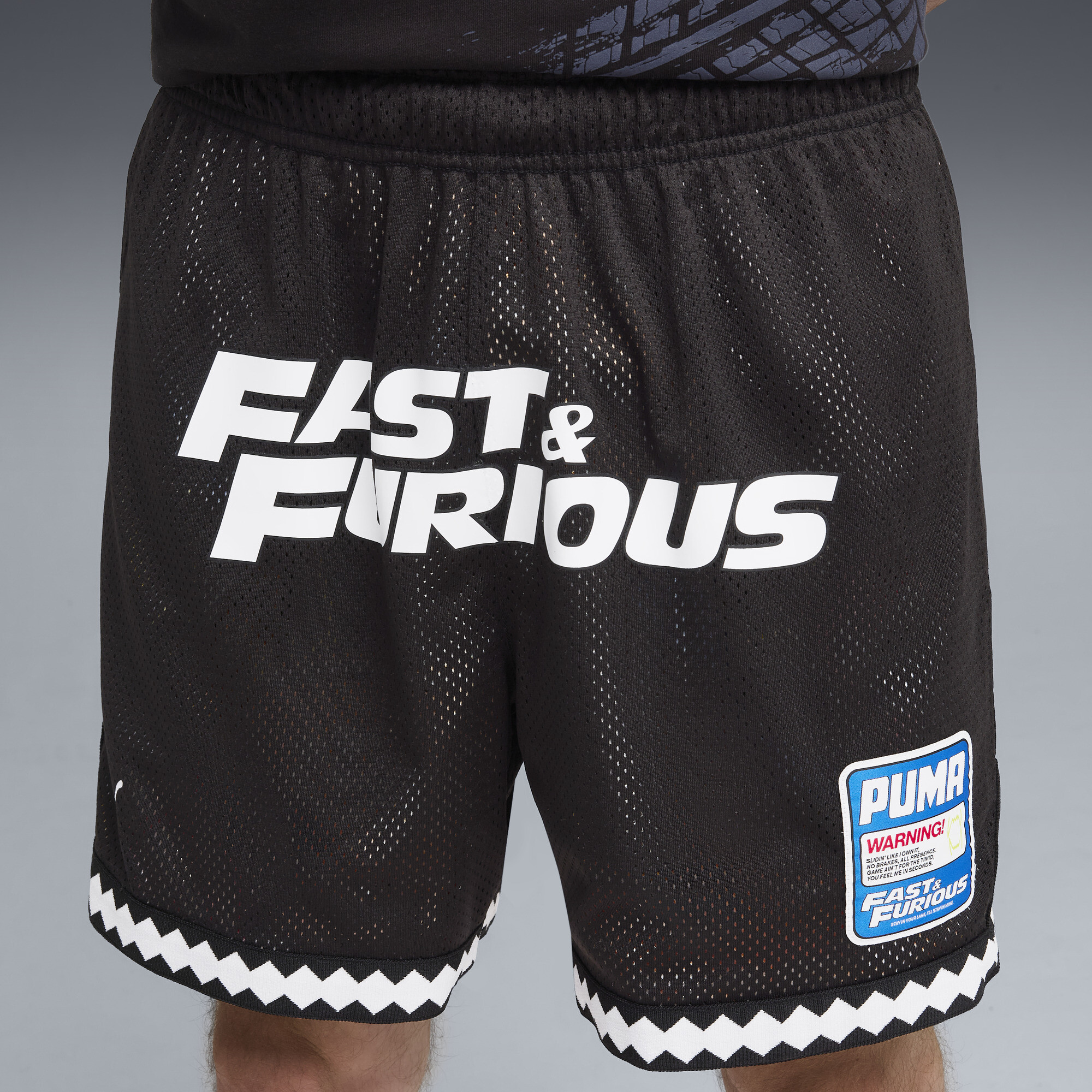 PUMA x FAST&FURIOUS short van mesh voor Heren, Zwart, Maat 4XL thumbnail 7