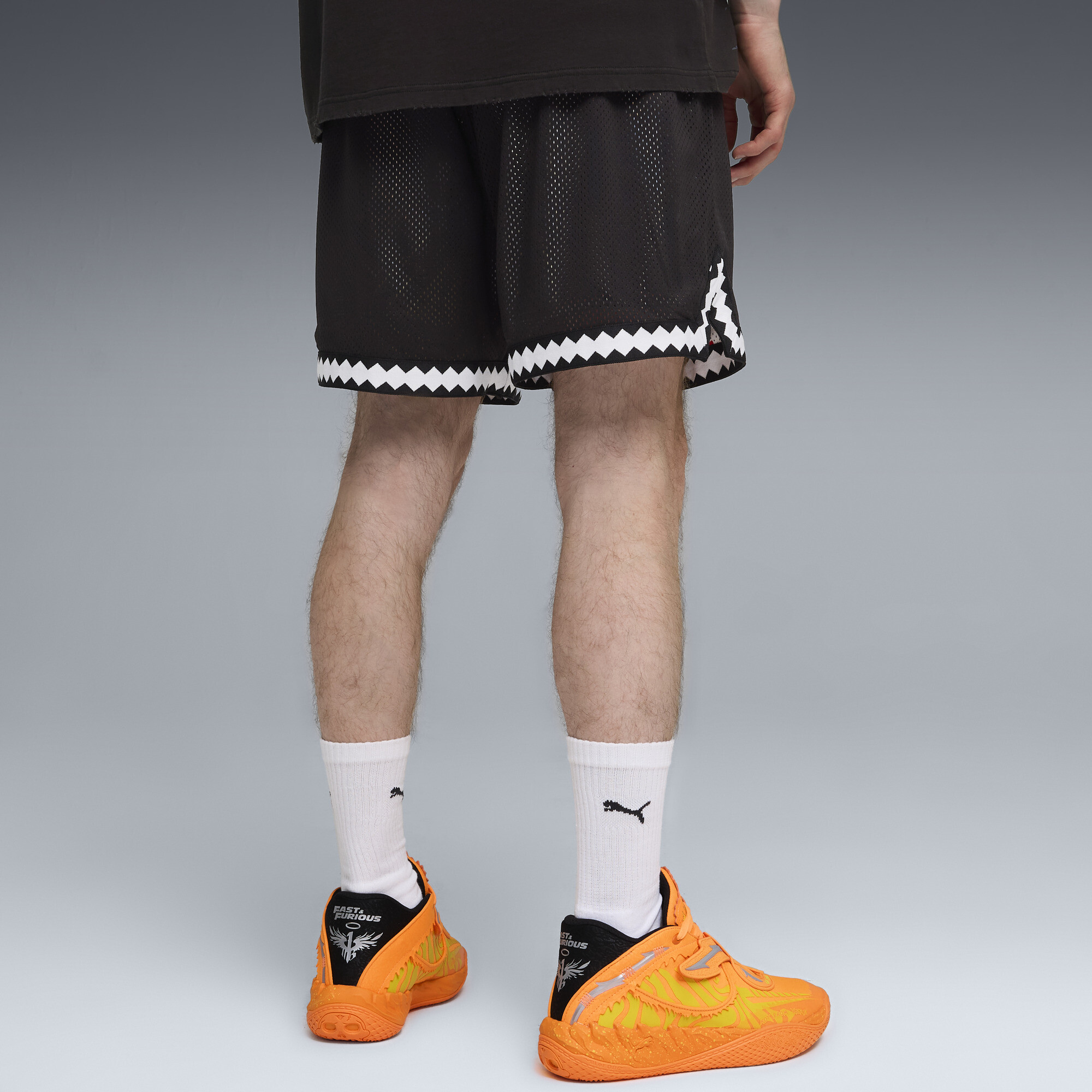 PUMA x FAST&FURIOUS short van mesh voor Heren, Zwart, Maat 4XL thumbnail 5