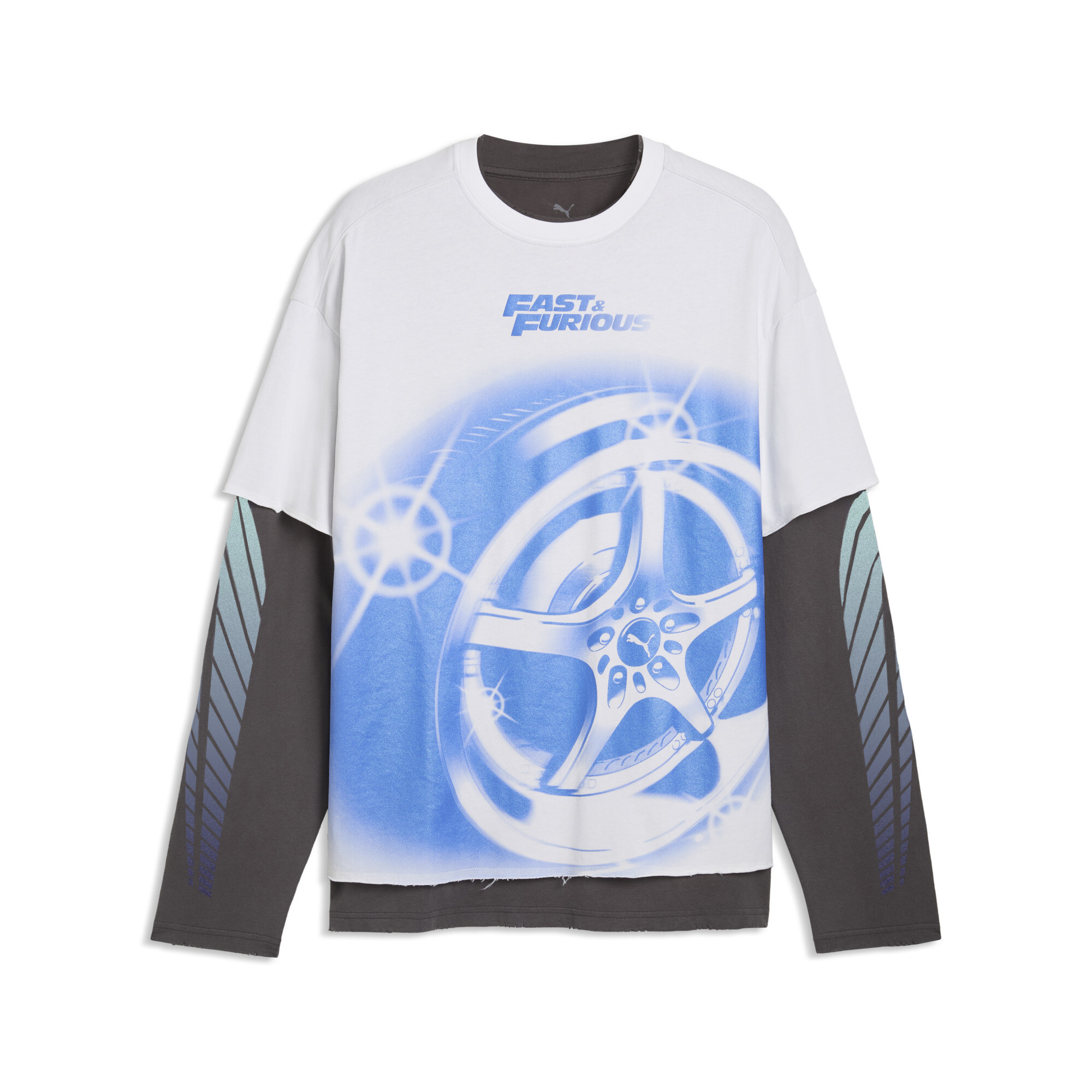 PUMA x FAST&FURIOUS oversized T-shirt voor Heren, Grijs/Wit, Maat XXL thumbnail 3
