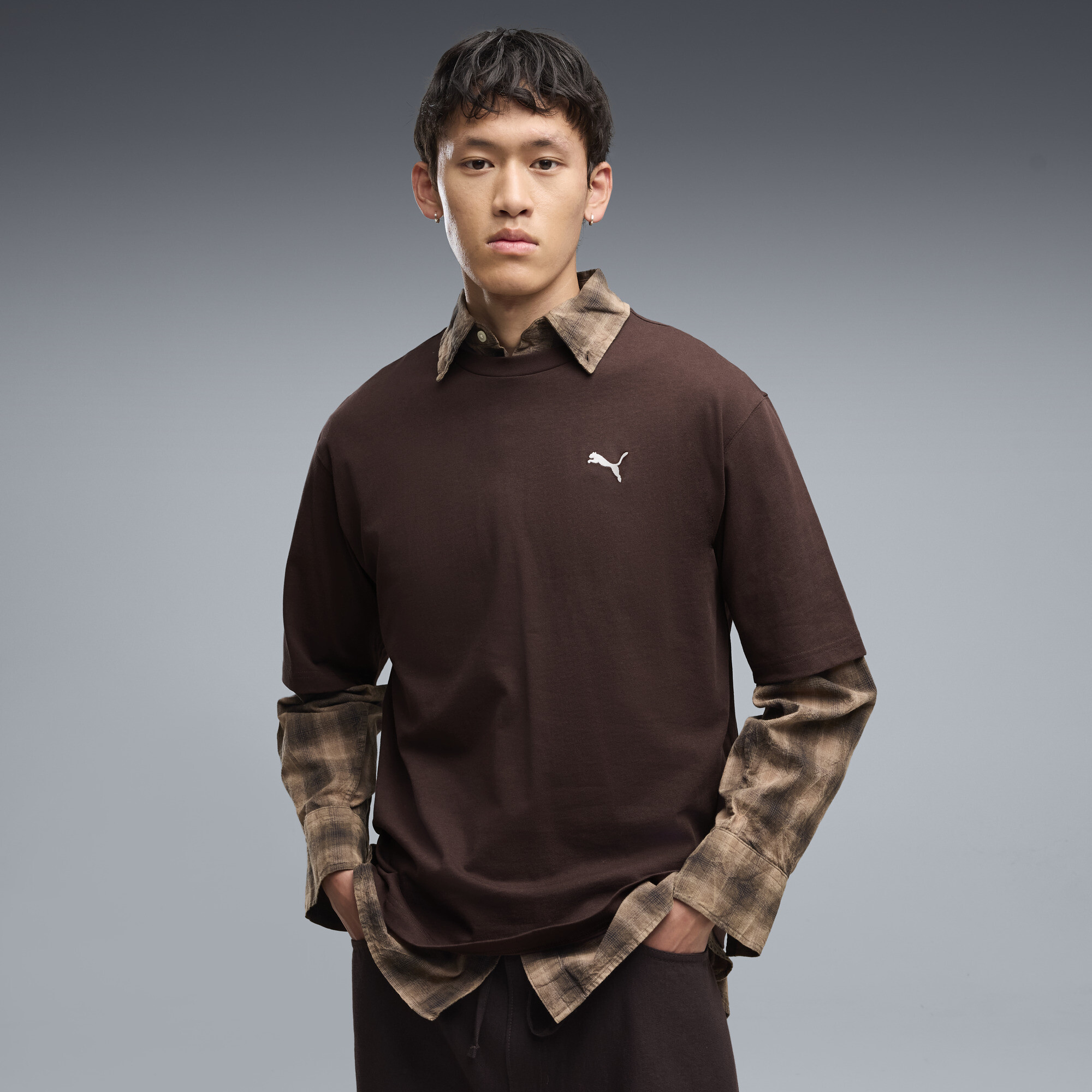 PUMA Męska koszulka Essentials Boxy o luźnym kroju, Odzież, Brązowy, XXL
