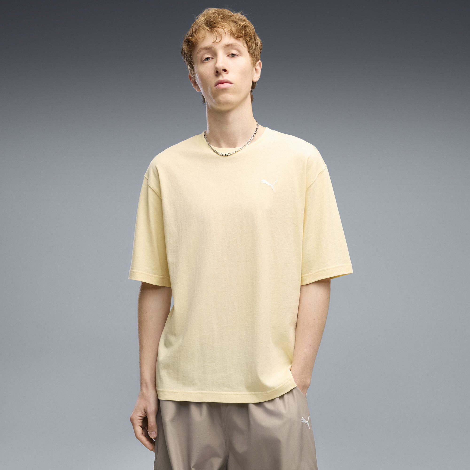PUMA Essentials Boxy Relaxed T-Shirt Herren, Kleidung, Gelb, M