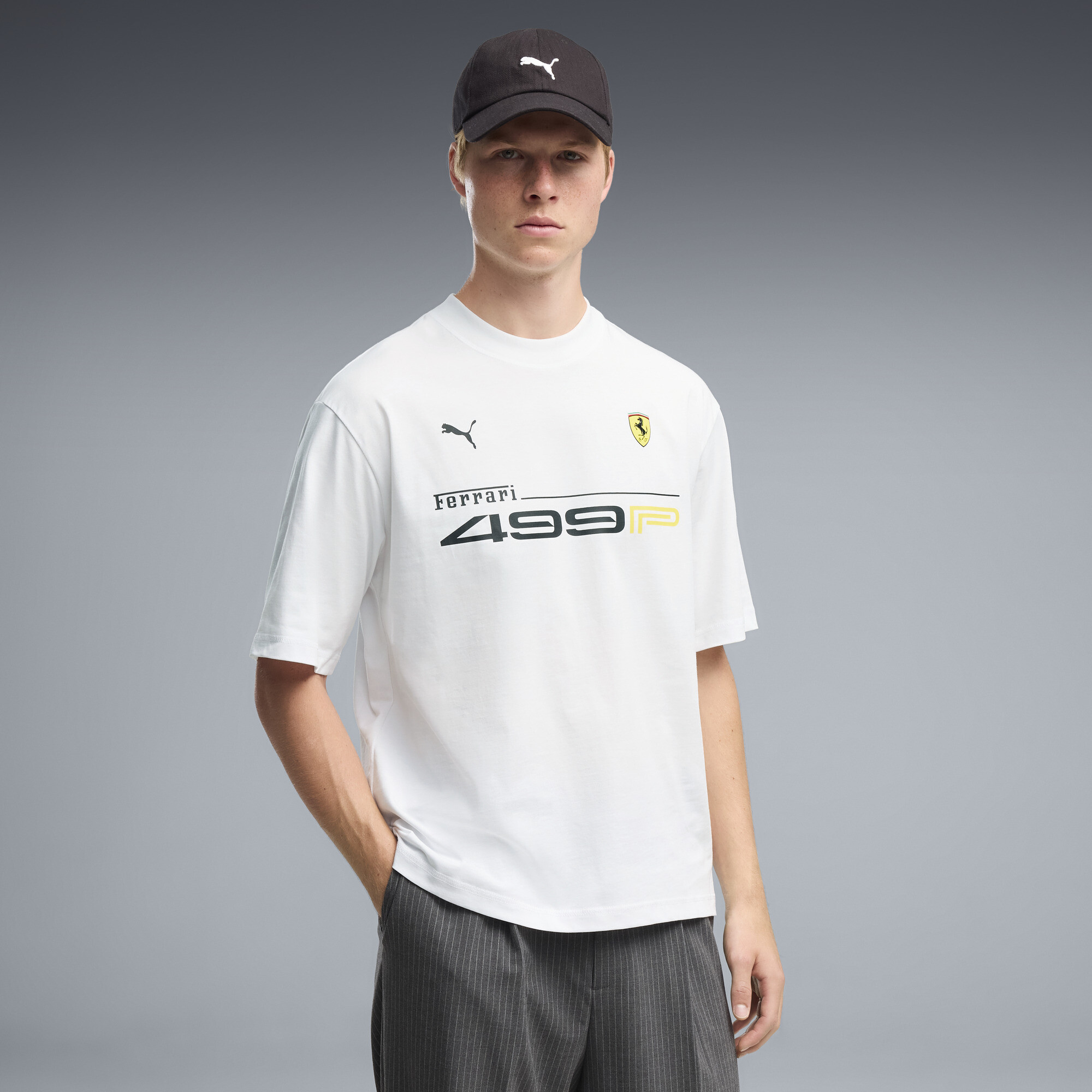 PUMA Scuderia Ferrari HYPERCAR 499 Men's Graphic T-Shirt in White, Size L