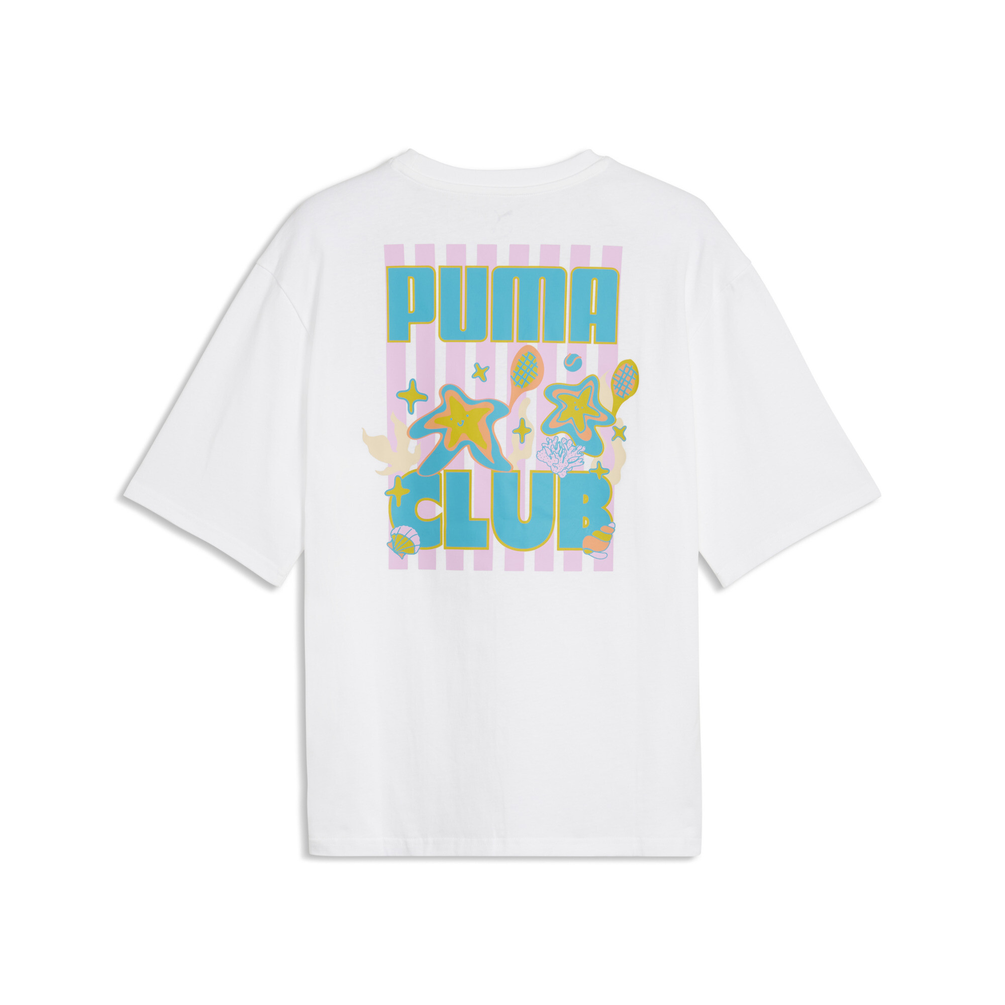 PUMA Wardrobe Essentials Boxy Beach Club grafisch T-shirt voor Heren, Wit, Maat 4XL thumbnail 2