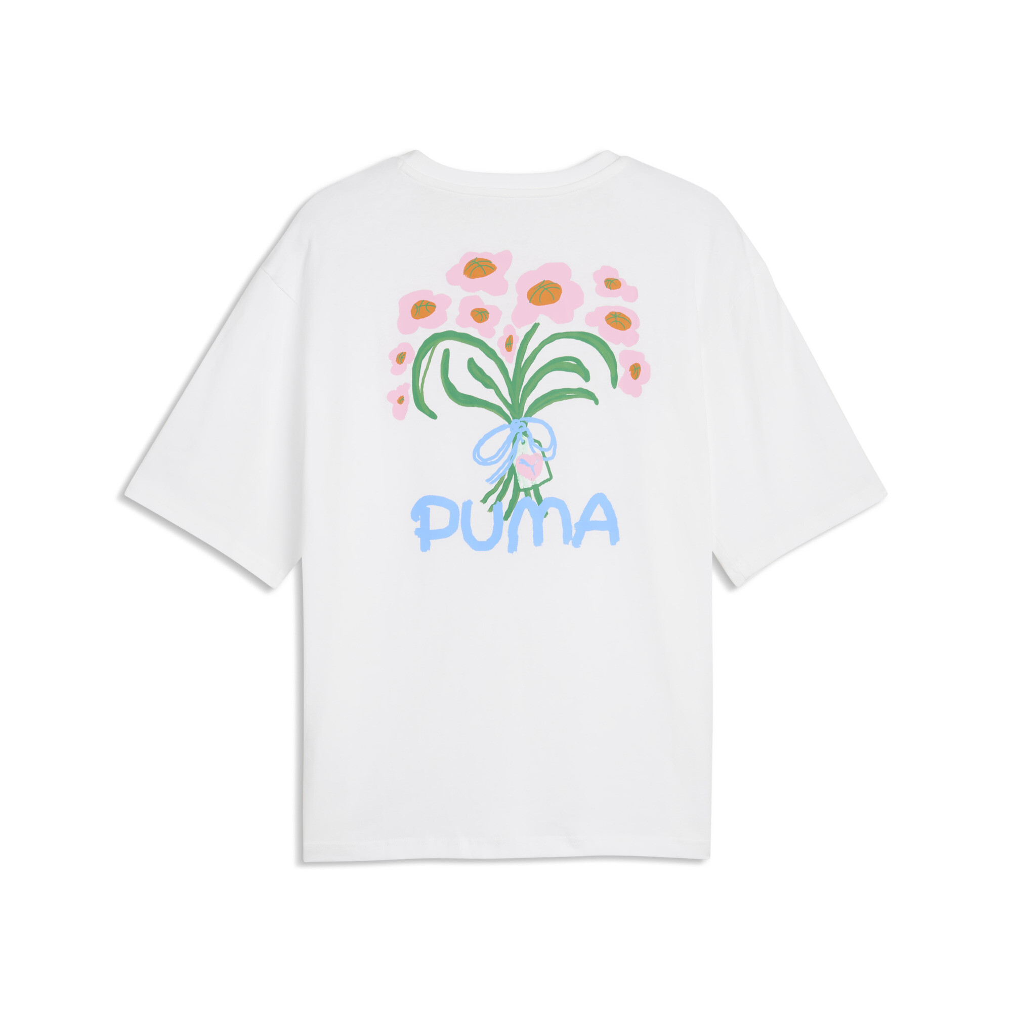 PUMA Wardrobe Essentials Boxy Flower Bouquet grafisch T-shirt voor Heren, Wit, Maat M thumbnail 2