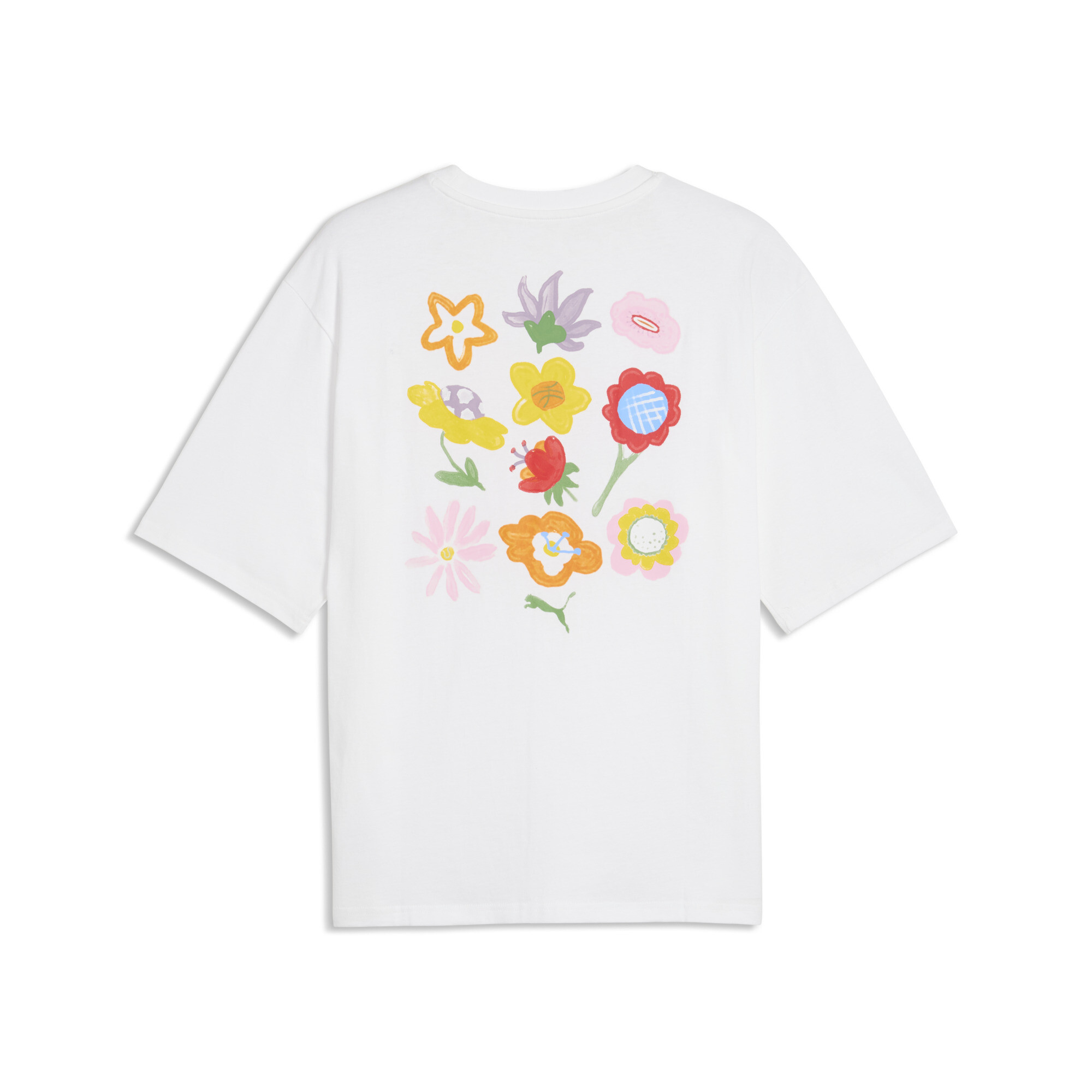 PUMA Wardrobe Essentials Boxy Florals grafisch T-shirt voor Heren, Wit, Maat XXL thumbnail 2