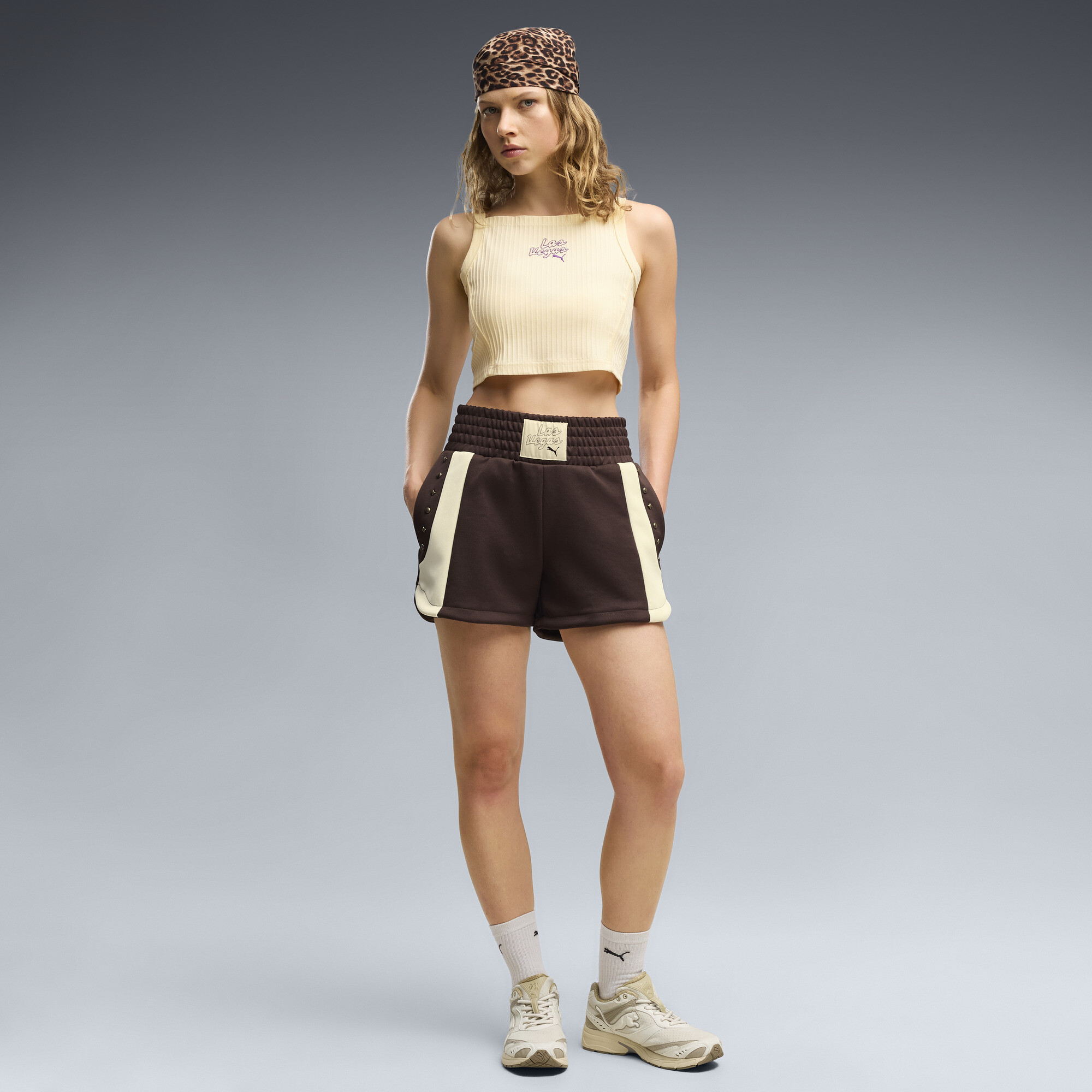 PUMA Las Vegas Women's Boxing Shorts in Brown, Size M