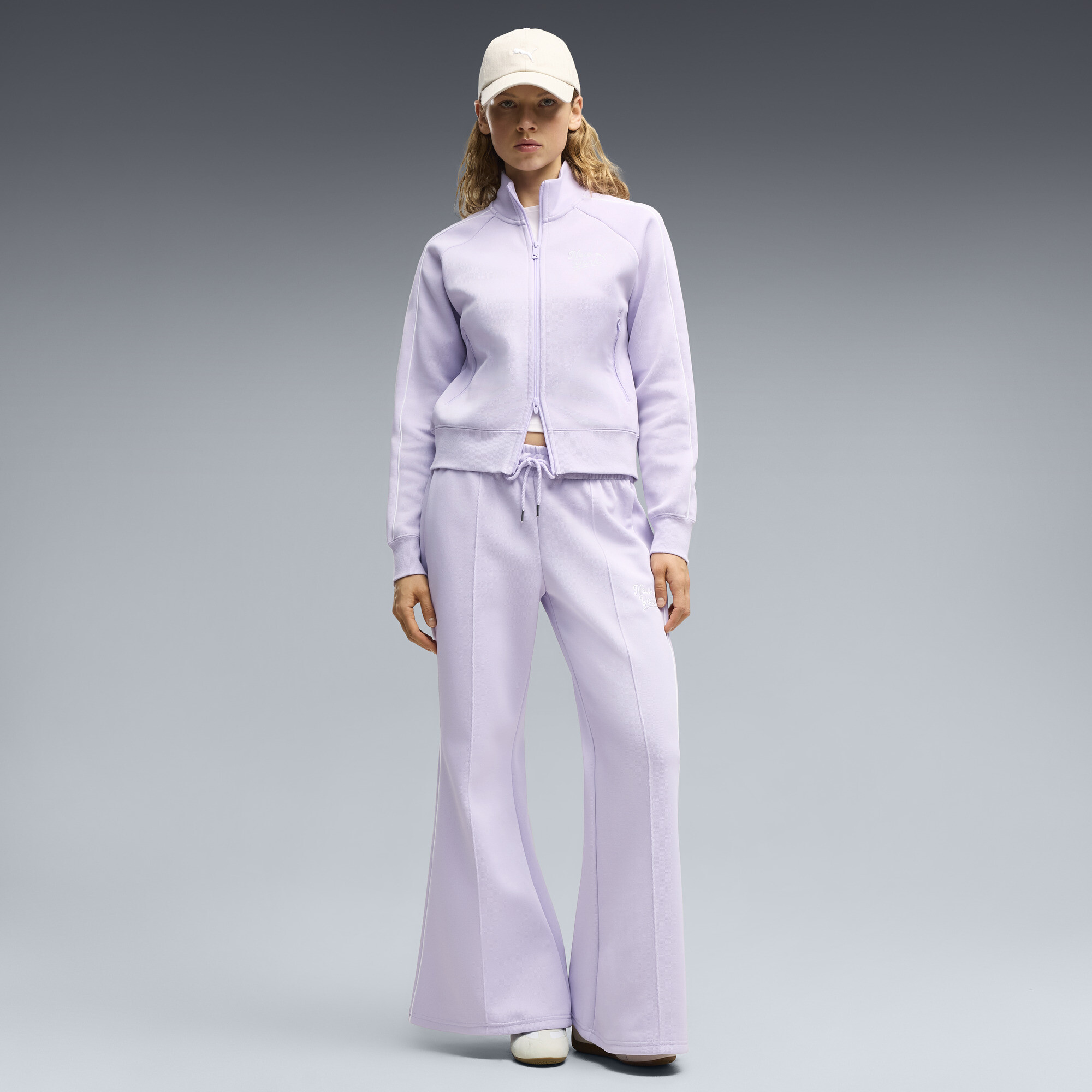 PUMA NYC Women's T7 Flare Pants in Purple, Size M