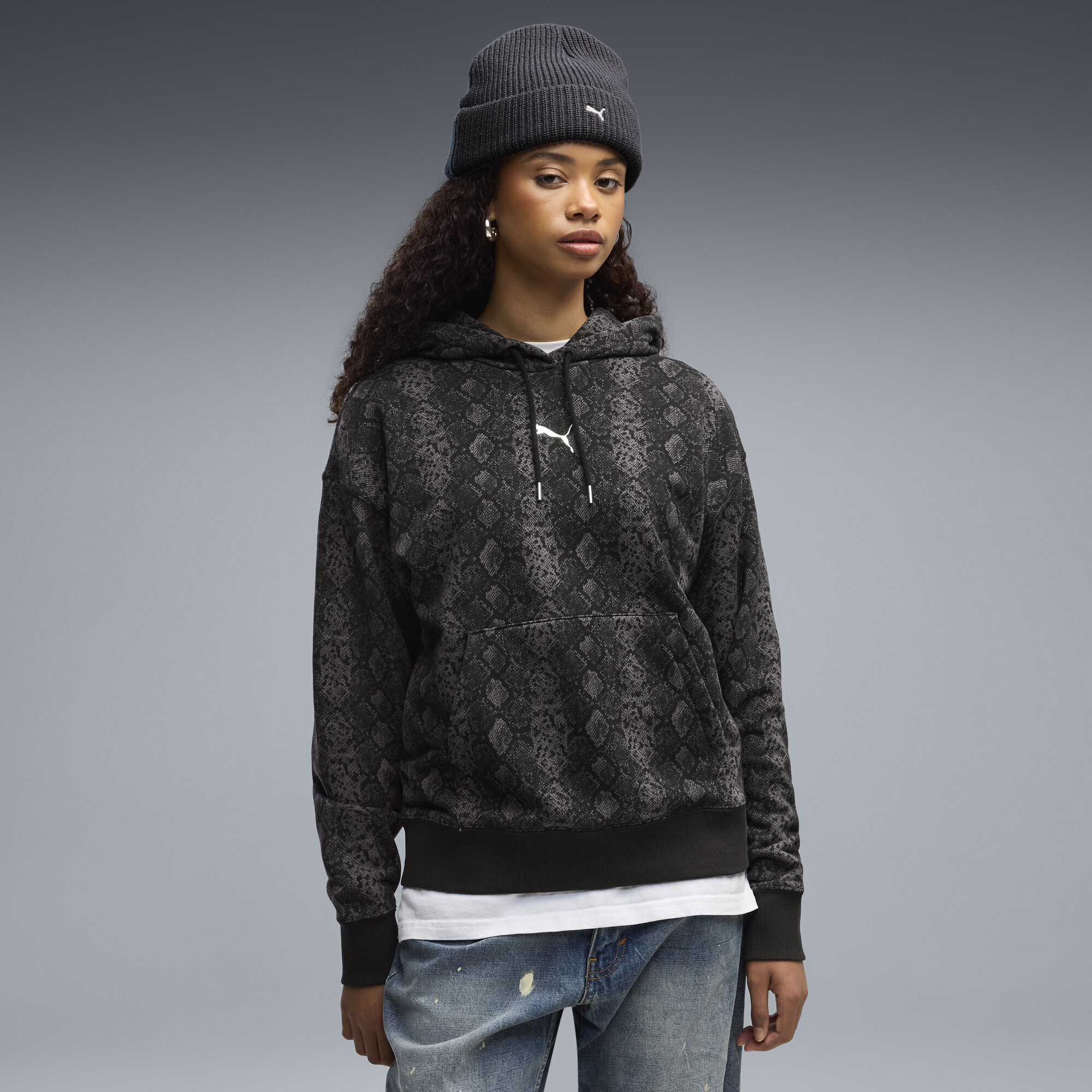 PUMA Hoodie imprims Snake Pack Femme Vtements Noir XL 75 €