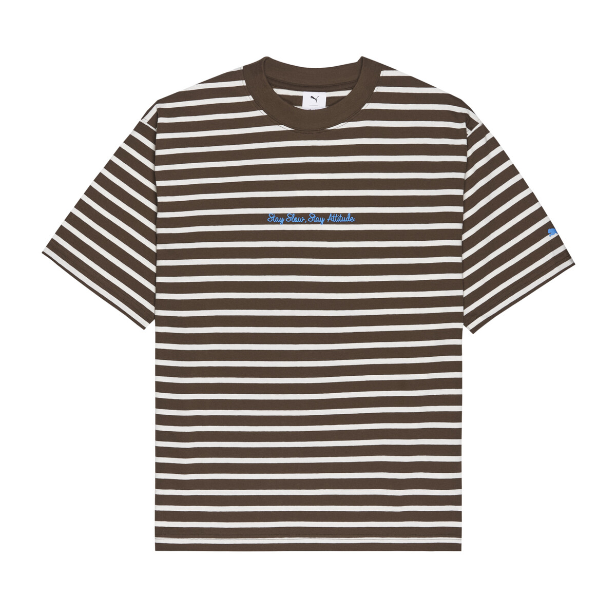 PUMA x Monday Sleeping Club Stripe T-Shirt Unisex in Chocolate, Medium