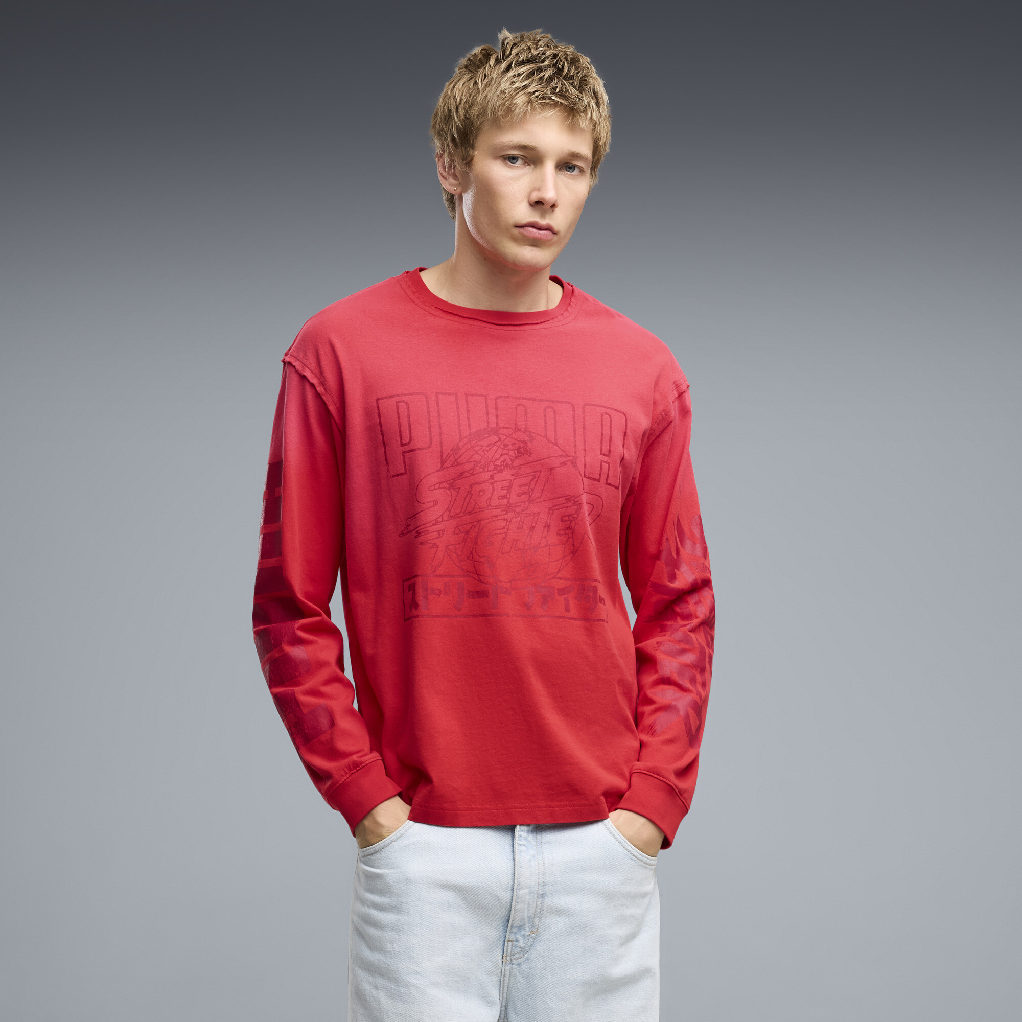 PUMA x STREET FIGHTER Ryu and Ken Men's Relaxed T-Shirt in Red, Size S