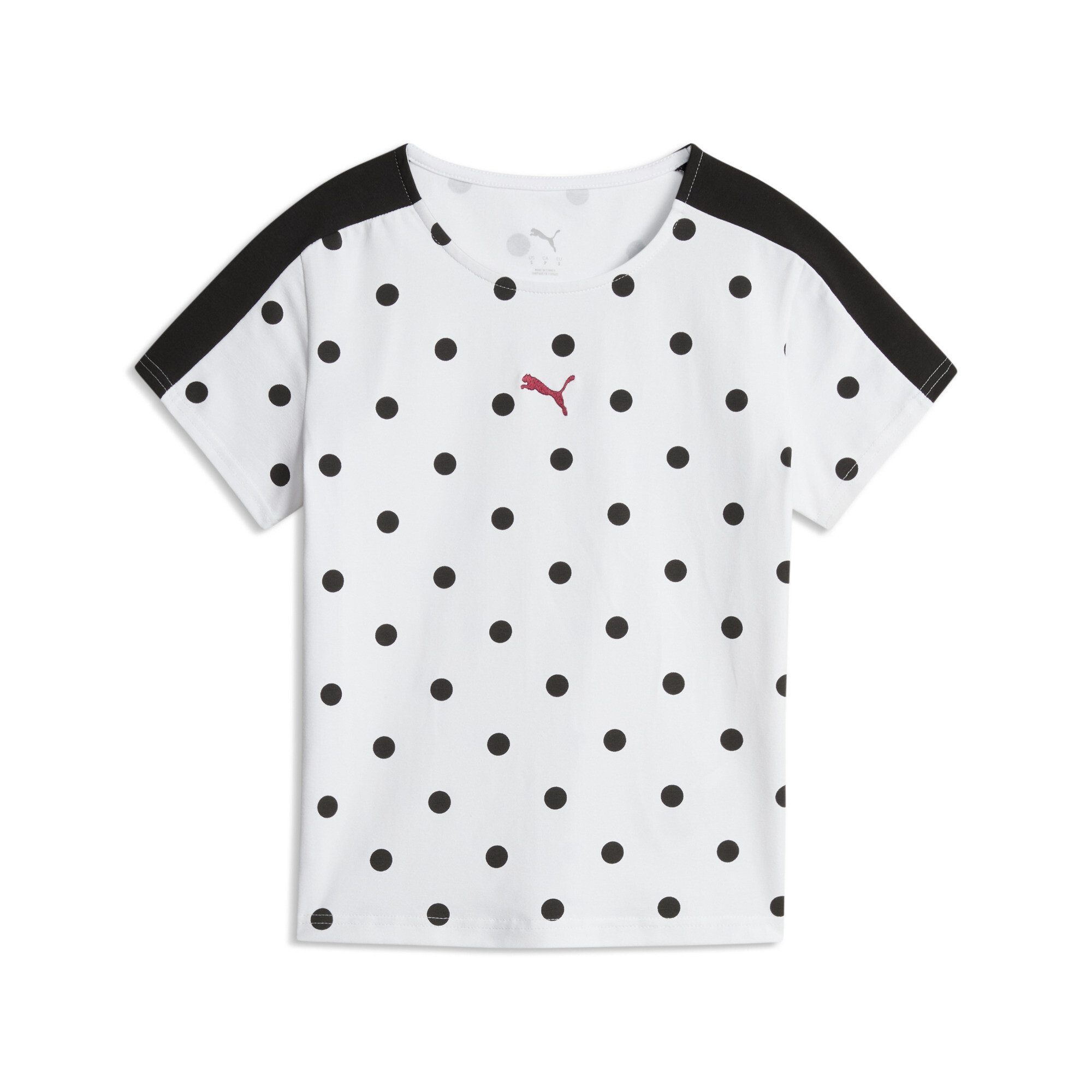 PUMA T7 Polka Dots Slim T-Shirt Damen, Kleidung, Weiß, M