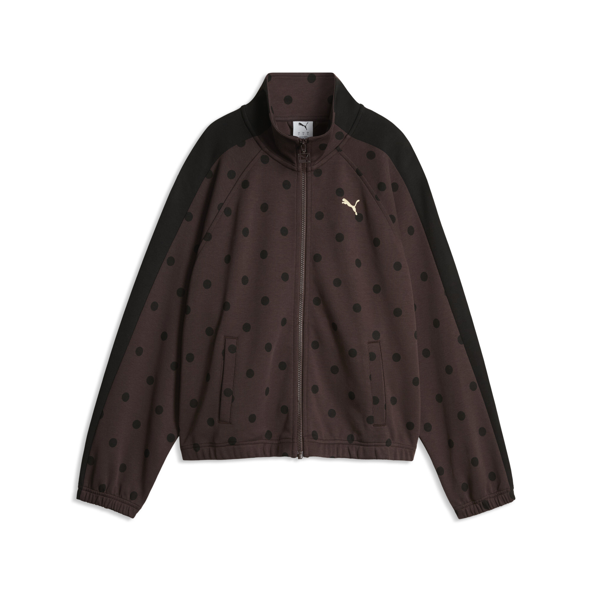 PUMA T7 Polka Dots Oversized Trainingsjacke Damen, Kleidung, Braun, M