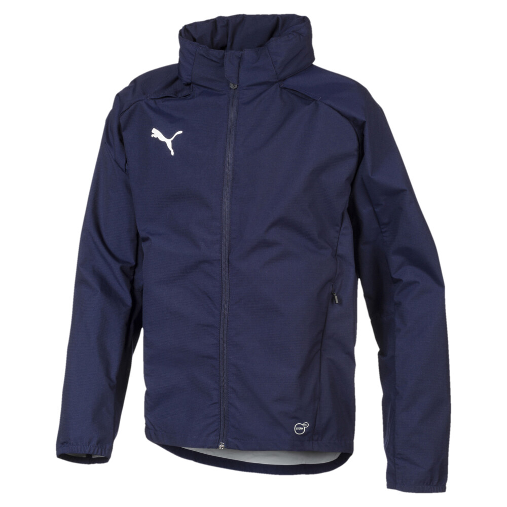 

PUMA - Детская куртка Football Kids’ LIGA Training Rain Jacket – Peacoat-Puma White –, Синий