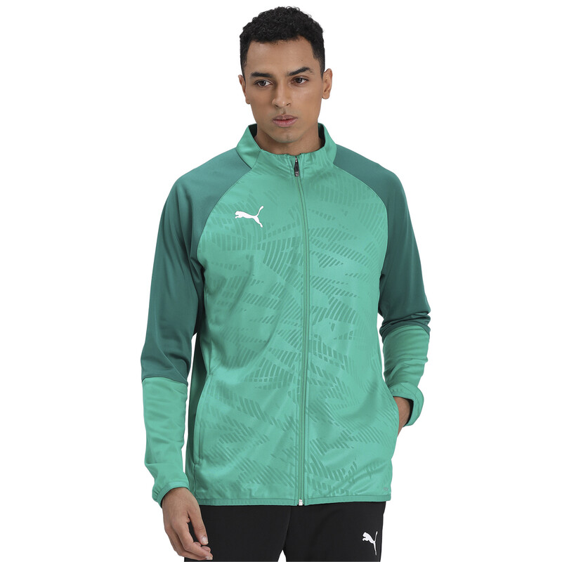 

Men's PUMA CUP Poly Core dryCELL Football Training Jacket, Gray/green