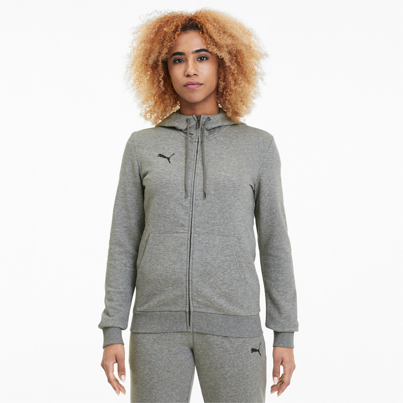 

PUMA teamGOAL 23 Casuals Hooded Girl's Football Track Jacket, Gray