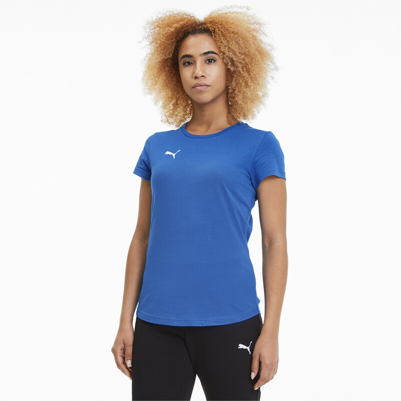 Women's PUMA teamGOAL 23 Casuals Football Crew Neck T-shirt in Black/Blue size S