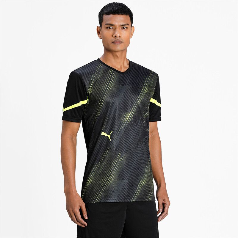 Men's PUMA individualCUP Football Slim Fit Jersey, Black/yellow
