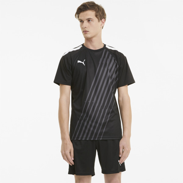 Puma Teamliga Graphic Men's Soccer Jersey In Black/White, Size L