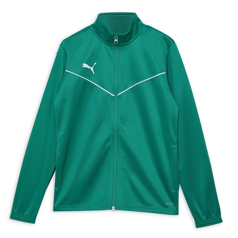 

PUMA teamRISE Polyester Training Youth Football Jacket, White/gray/green
