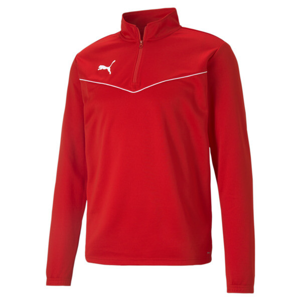 Remera PUMA de fútbol con cierre teamRISE para Hombre En Rojo/Blanco