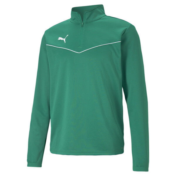 Remera PUMA de fútbol con cierre teamRISE para Hombre En Pepper Verde/Blanco