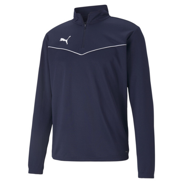 Remera PUMA de fútbol con cierre teamRISE para Hombre En Peacoat/Blanco