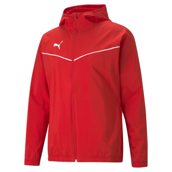 Campera PUMA de fútbol teamRISE All-Weather para Hombre En Rojo/Blanco
