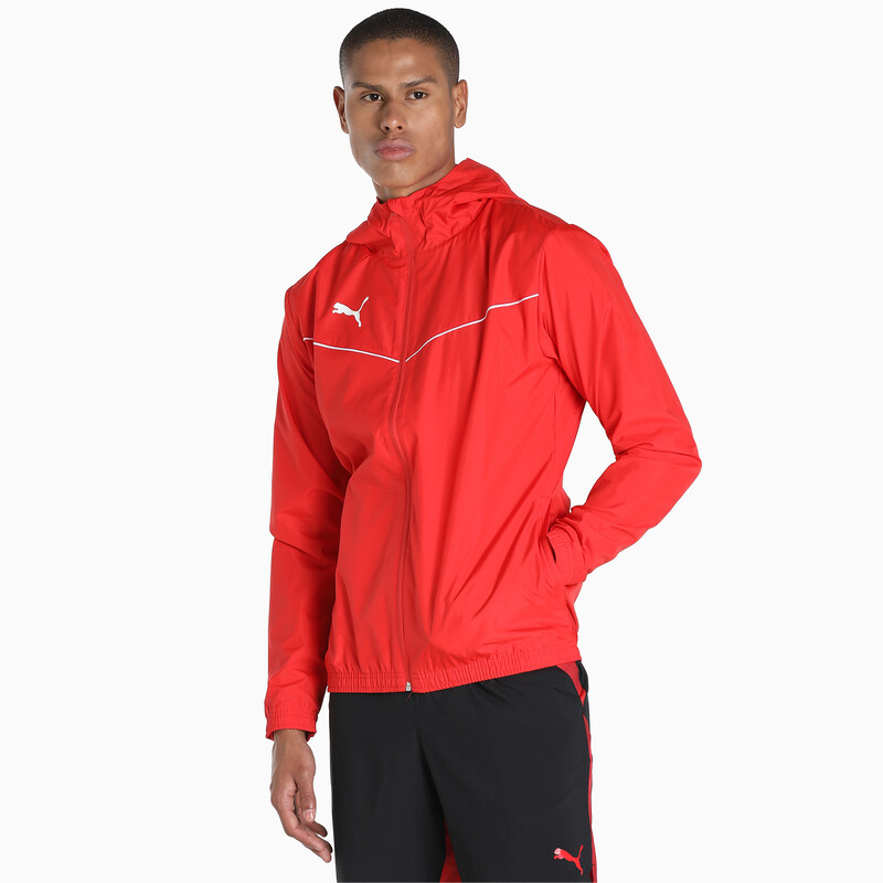 

Men's PUMA teamRISE All-Weather Football Jacket, White/red