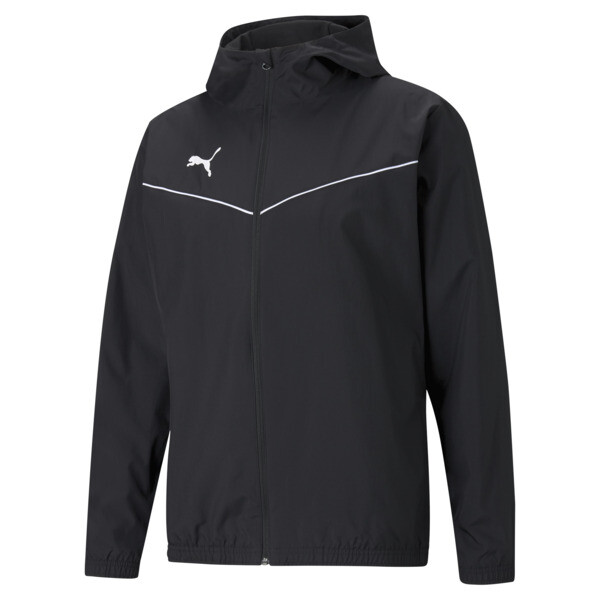 Campera PUMA de fútbol teamRISE All-Weather para Hombre En Negro/Blanco