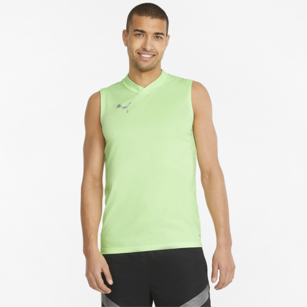 teamFINAL Sleeveless Men's Football Jersey, Fizzy Lime-Puma Silver, large-ZAF