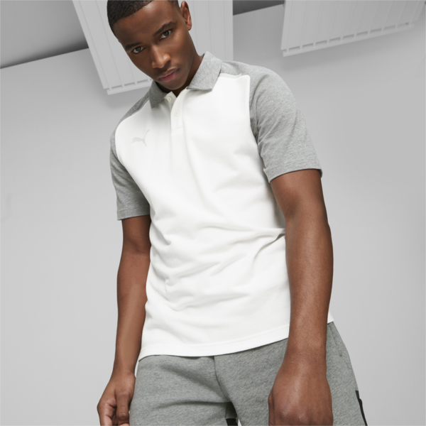 teamCUP Casuals Football Polo Shirt Men, PUMA White, large-ZAF